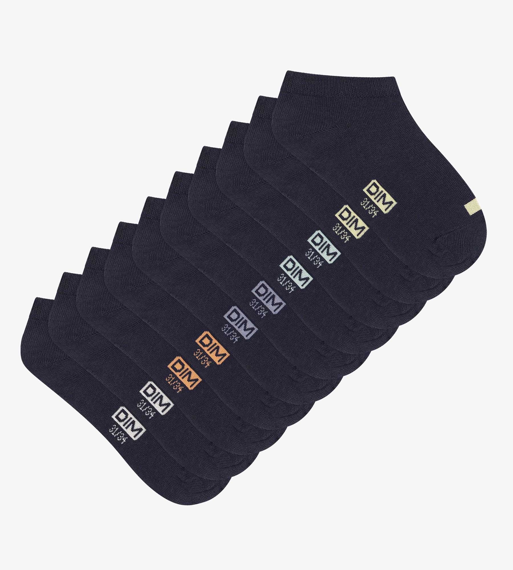 Lot de 5 paires de socquettes unisexes coton Marine à vignettes EcoDim - Image 2