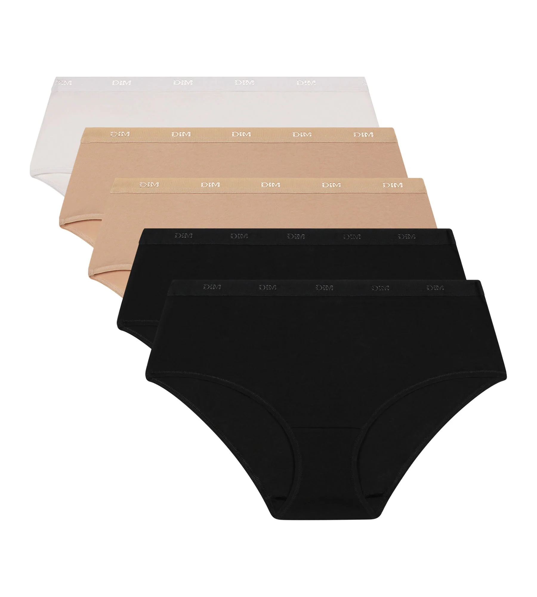 Lot de 5 shorties femme en coton Noir Nude Blanc Les Pockets Ecodim - Image 5