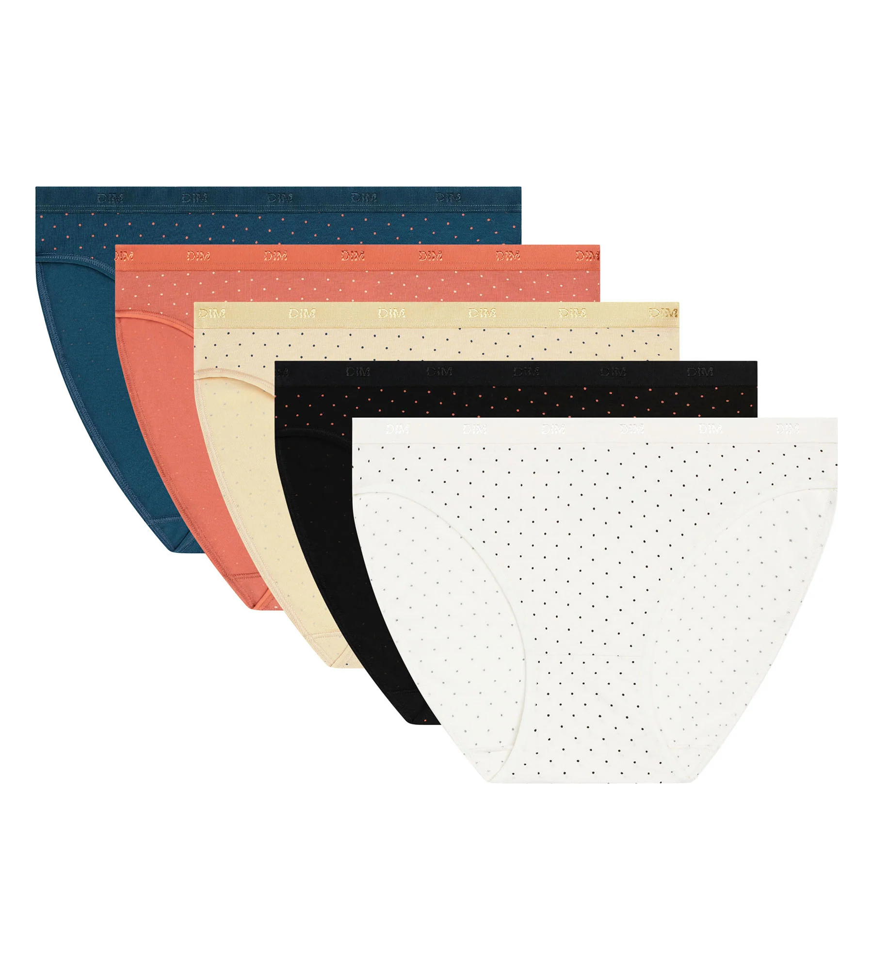Lot de 5 slips femme coton stretch à pois Les Pockets - Image 5