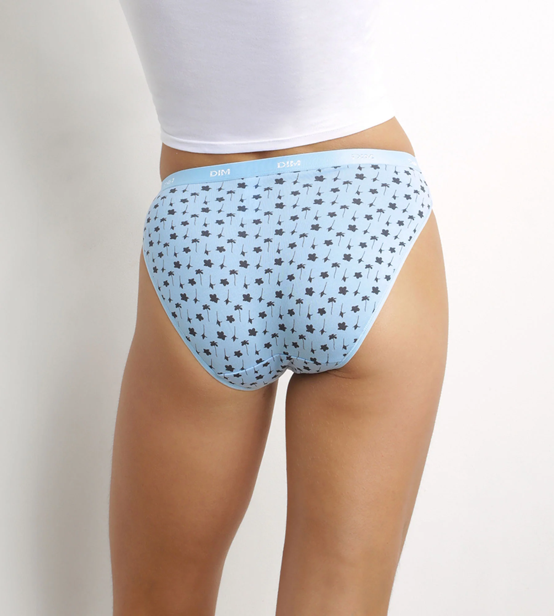 Lot de 5 slips femme en coton stretch à motif floral Bleu Les Pockets - Image 2