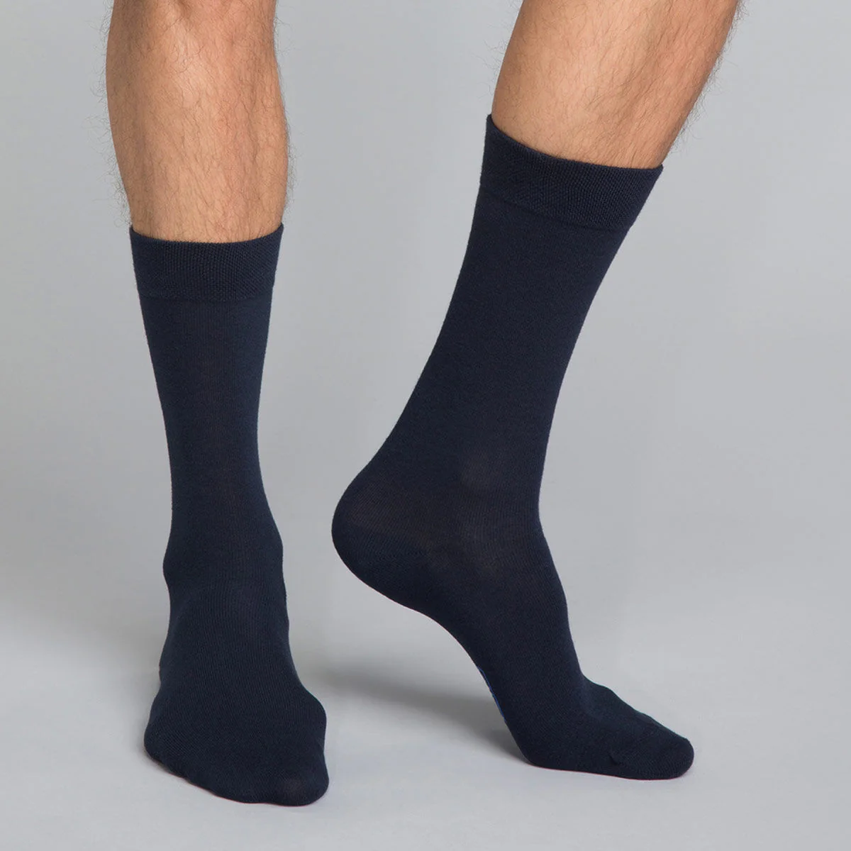 Mi-chaussettes classique coton X3 bleu Homme Basic Coton