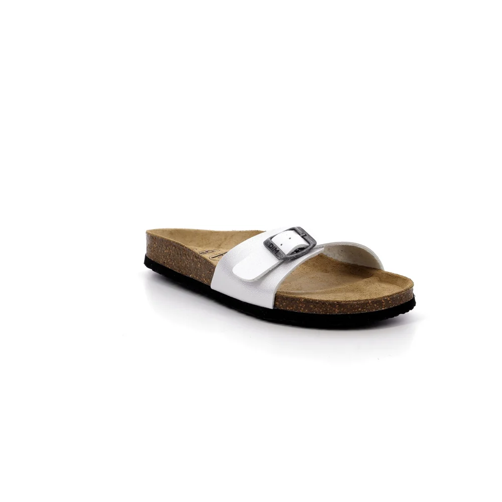 Paire de mules blanche en cuir et liège - Image 3