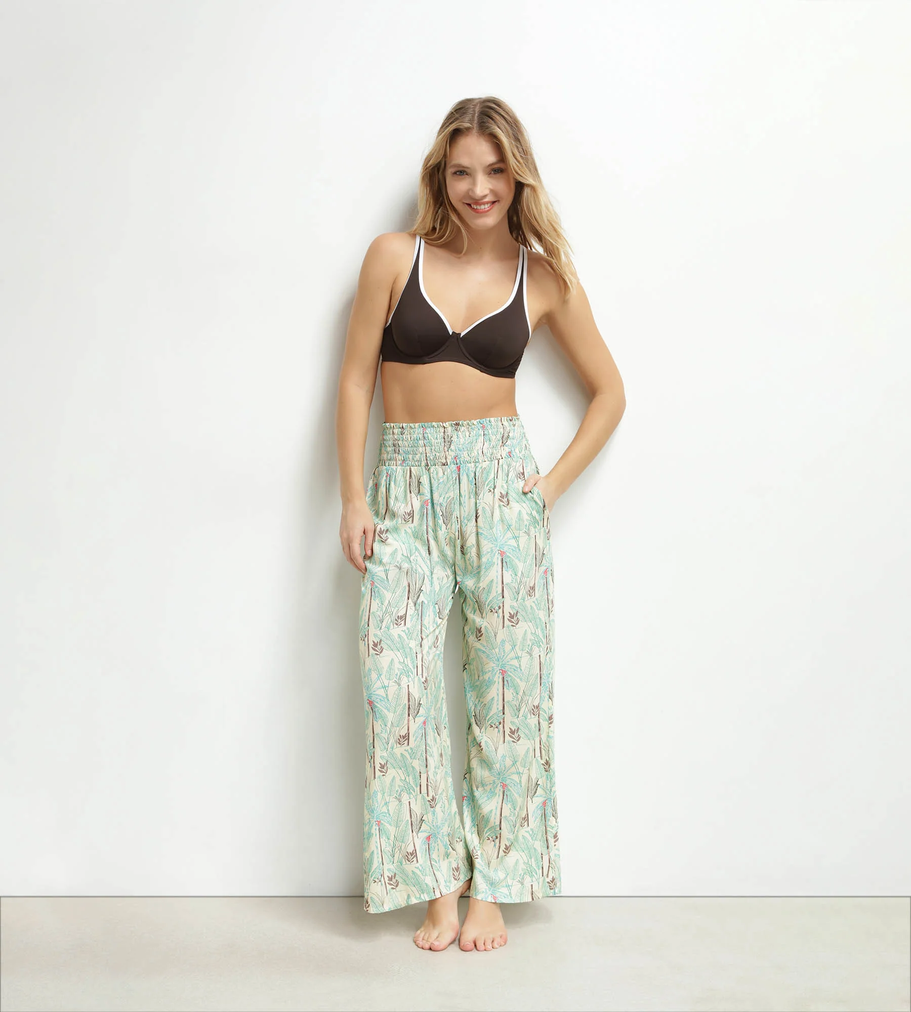 Pantalon de plage femme large motif palmiers Dim - Image 3