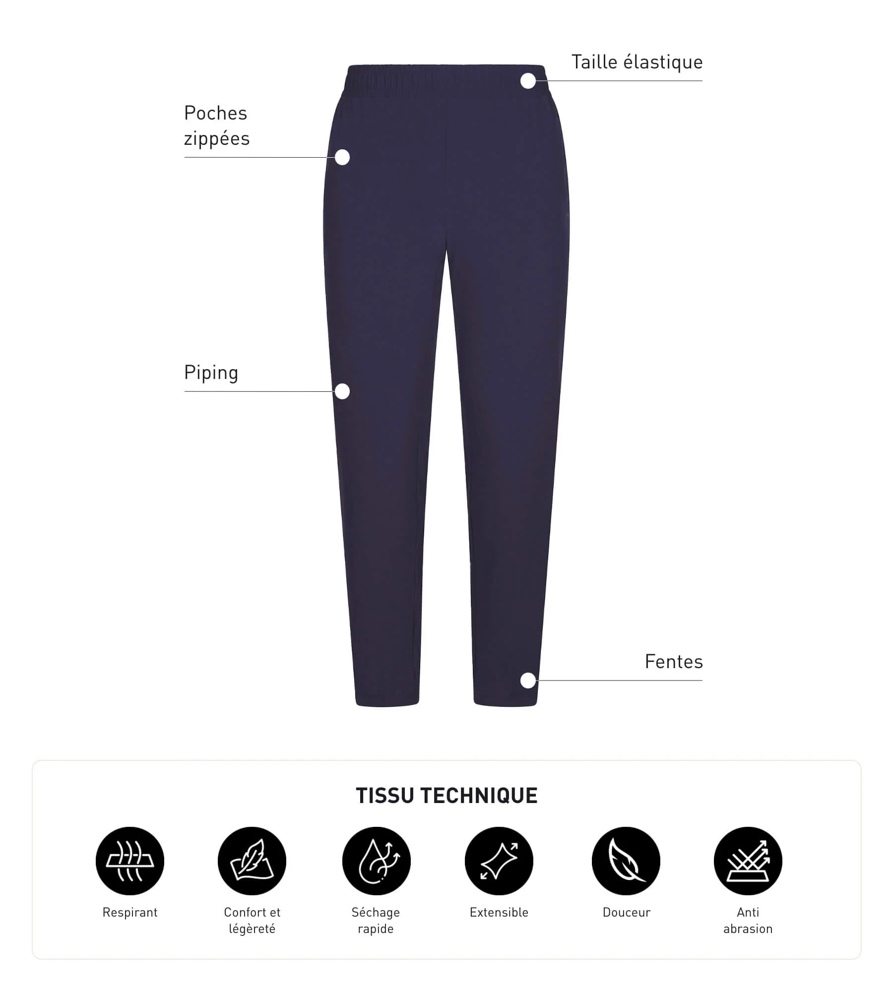 Pantalon de sport chino homme Bleu Nuit Dim Move - Image 5
