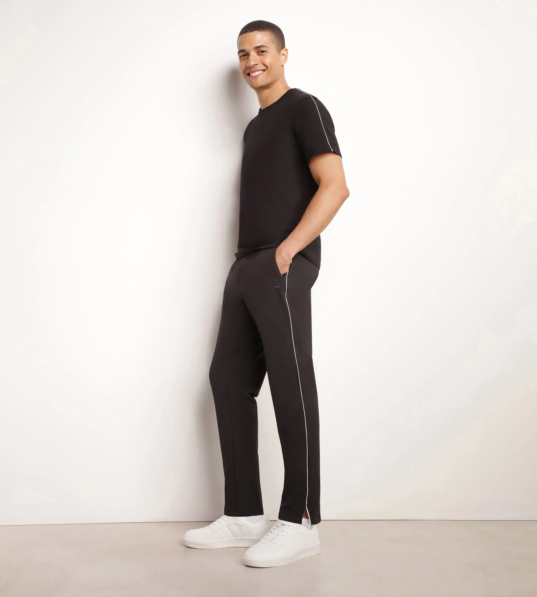 Pantalon de sport chino pour homme en jersey stretch Noir Dim Move - Image 3
