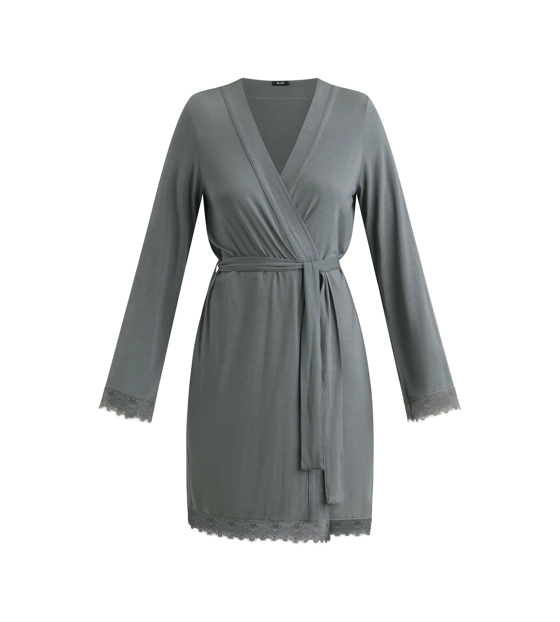 Peignoir femme Gris avec dentelle Don’t Disturb - Image 4