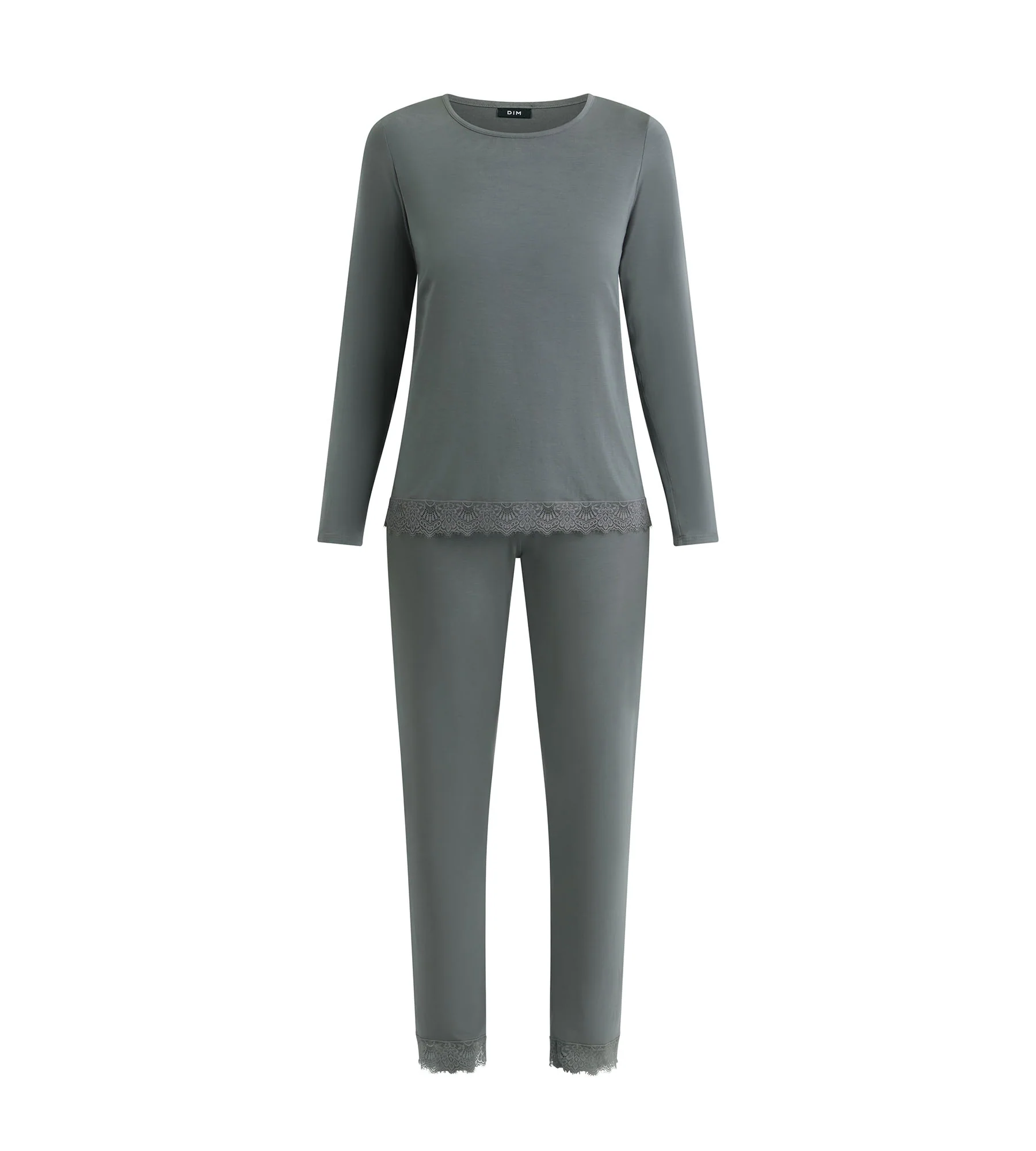 Pyjama femme pantalon Gris avec dentelle Don’t Disturb - Image 4