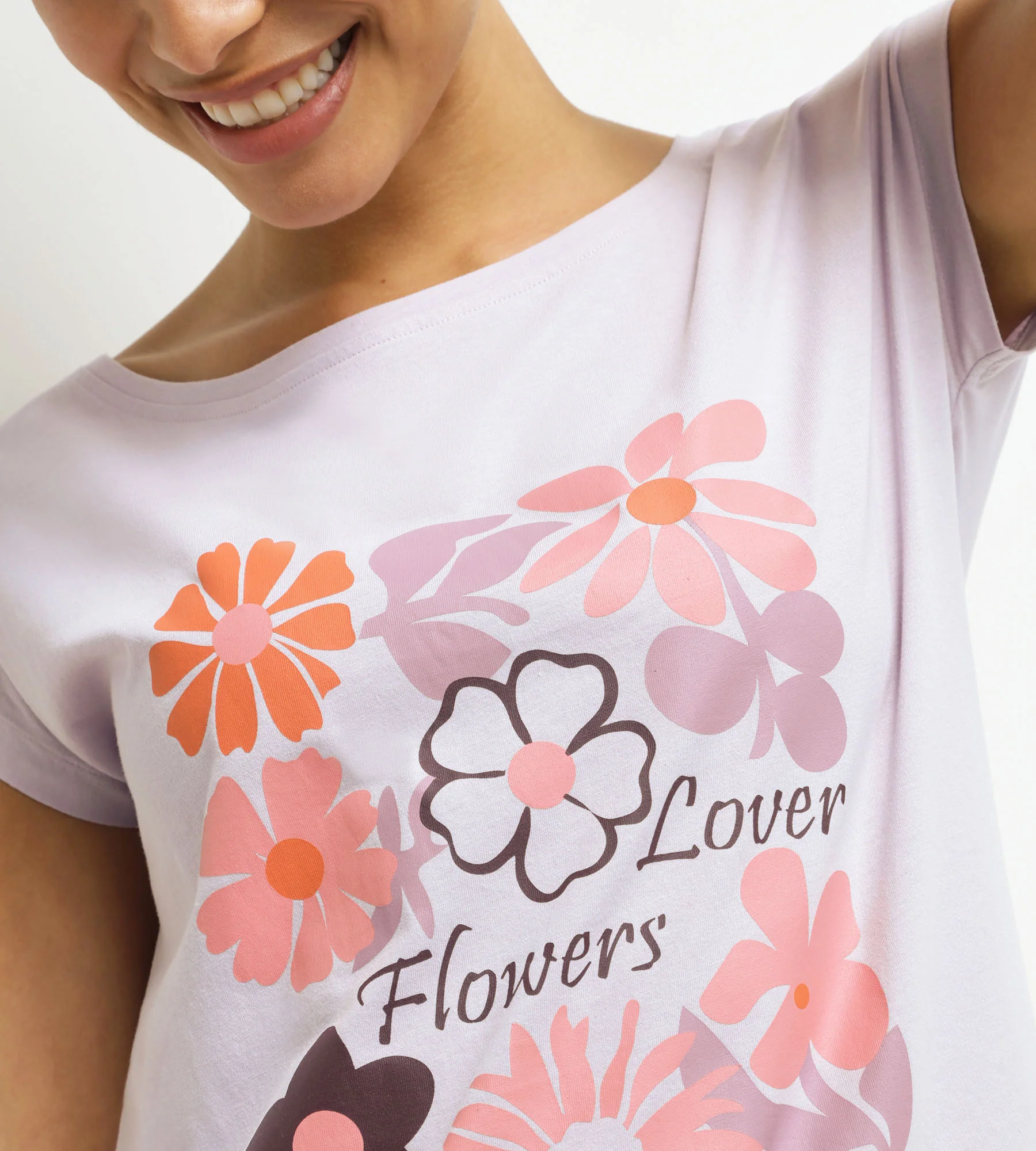 Pyjama nuisette femme Lilas à fleurs Don’t Disturb - Image 3