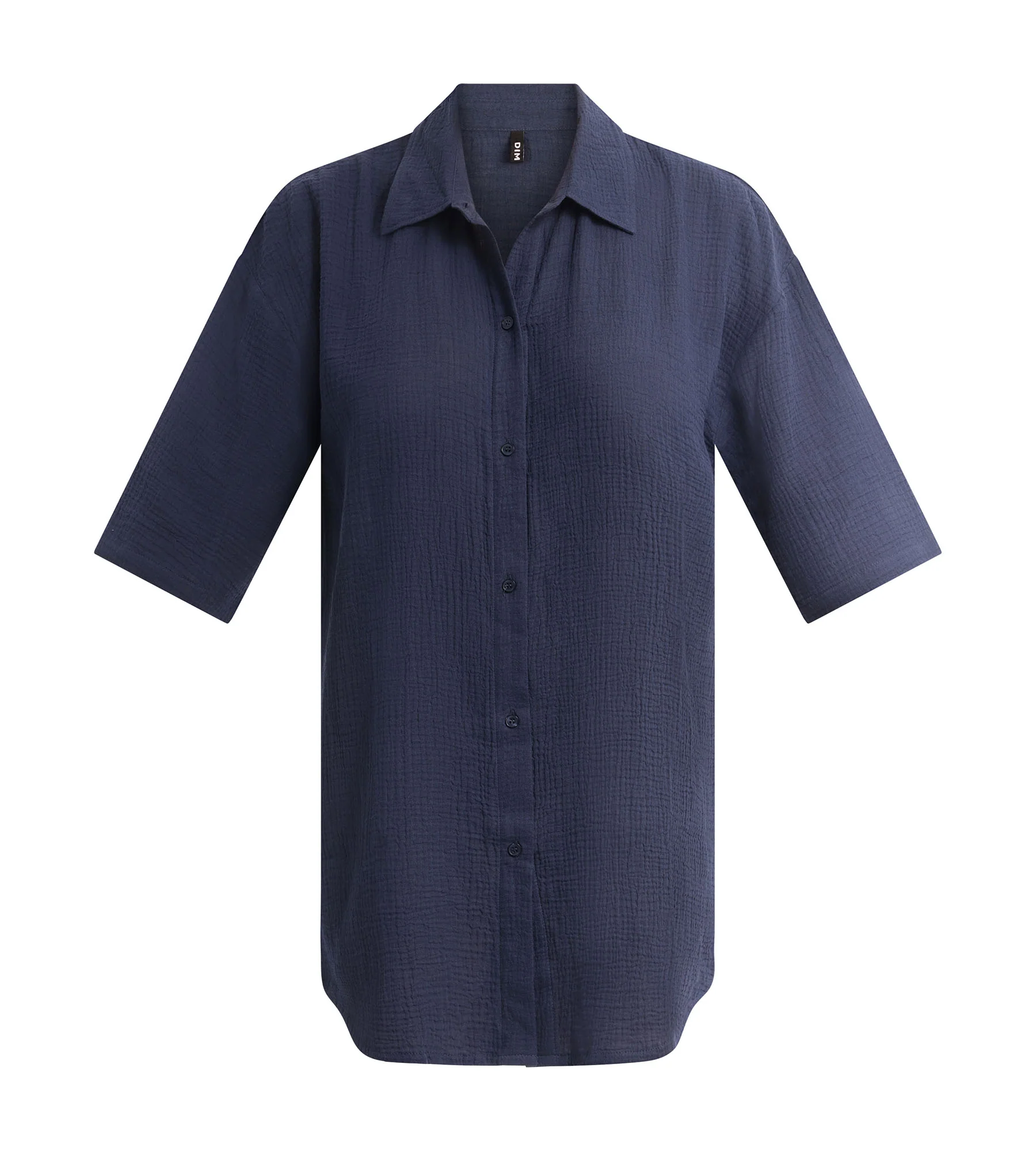 Robe de plage femme en gaze de coton Bleu Dim - Image 3