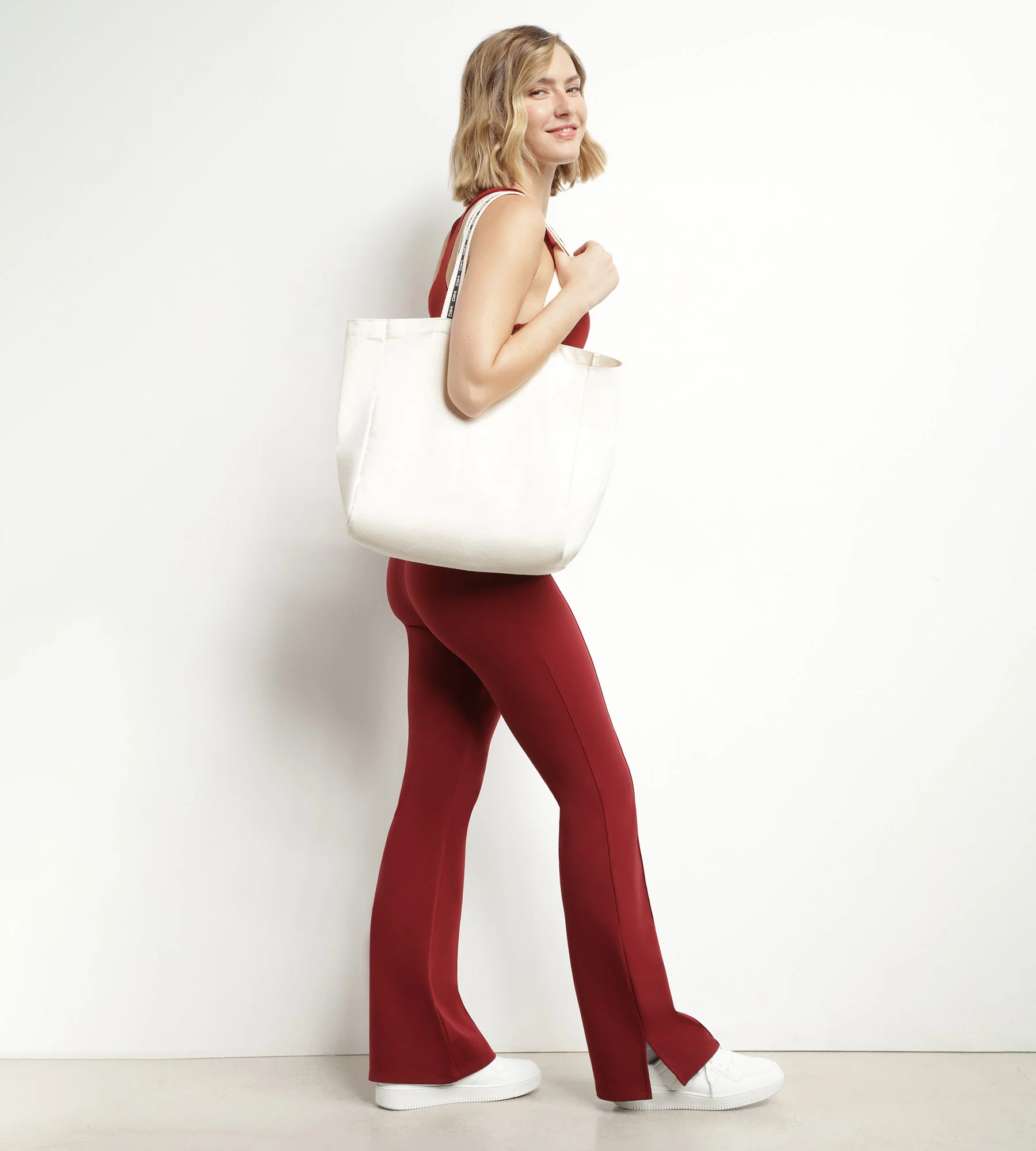 Sac cabas en toile de coton beige Dim Move - Image 2