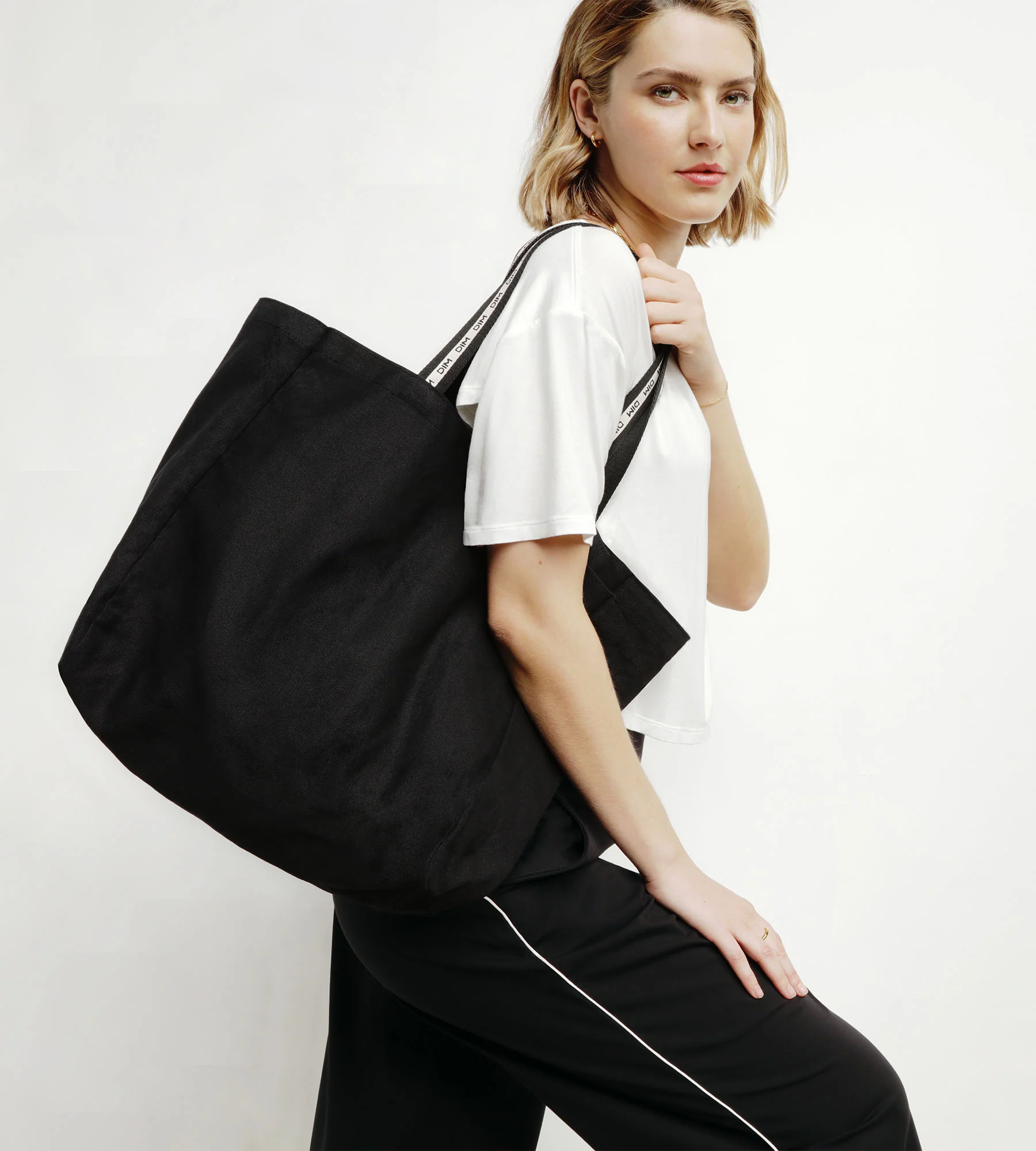 Sac cabas en toile de coton noir Dim Move - Image 4