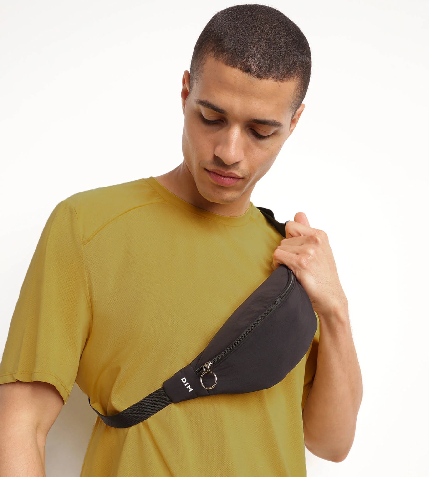 Sacoche banane zippée noire unisexe Dim Move