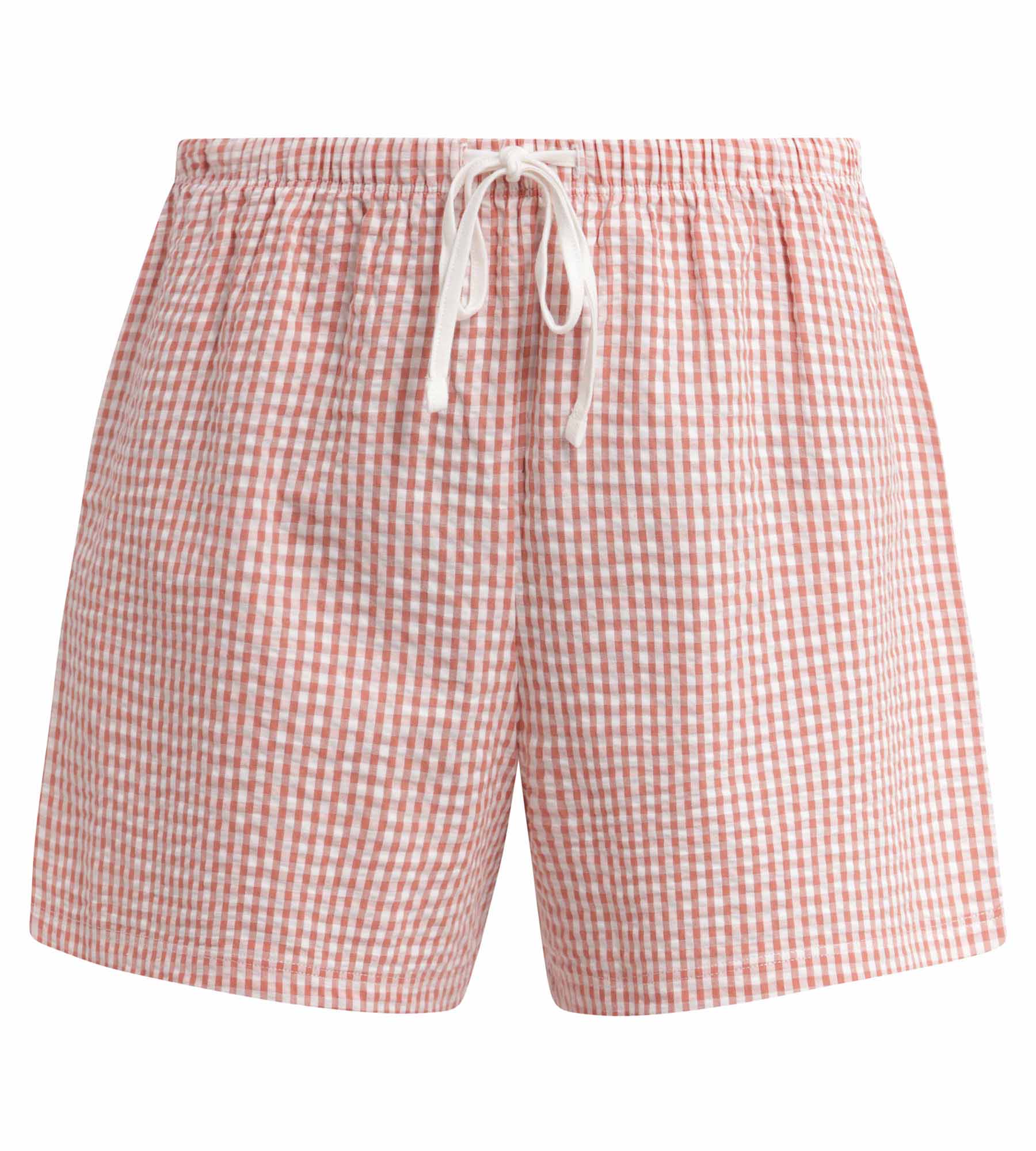 Short de pyjama femme vichy seersucker Abricot Écru Dim Nightwear - Image 4