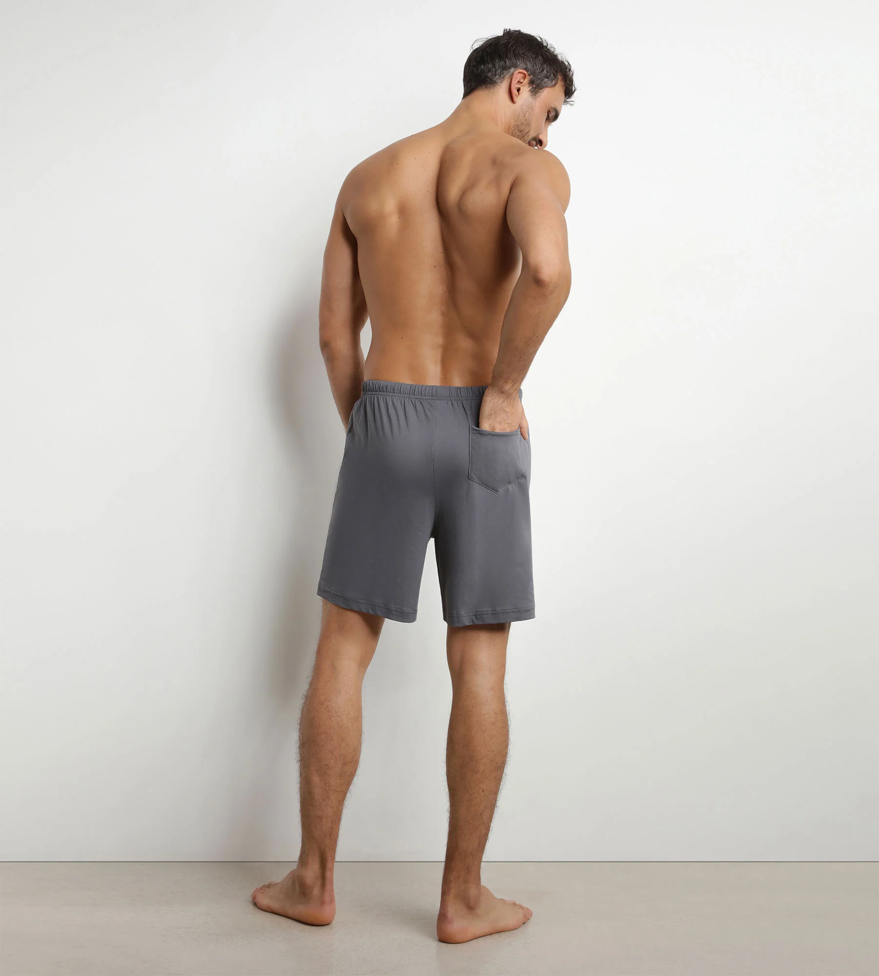 Short de pyjama homme en jersey Gris Foncé Dim Nightwear - Image 2