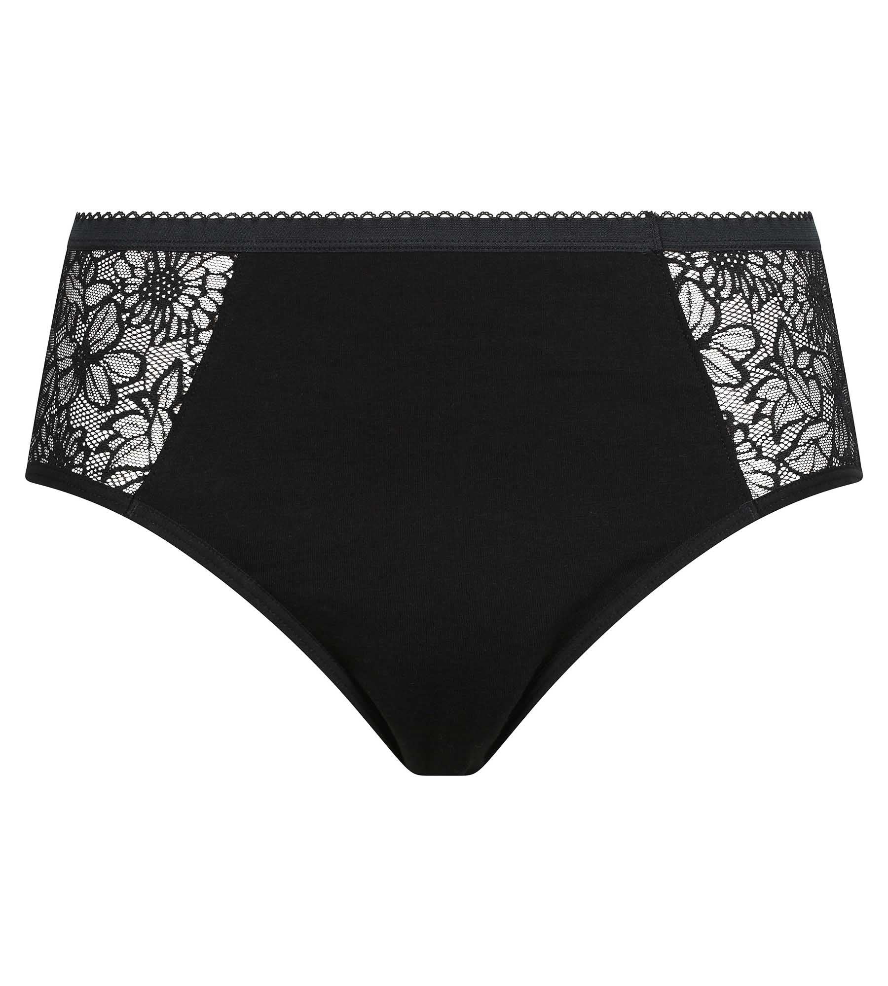 Shorty menstruel coton bio et dentelle Noir Flux abondant Dim Protect - Image 5