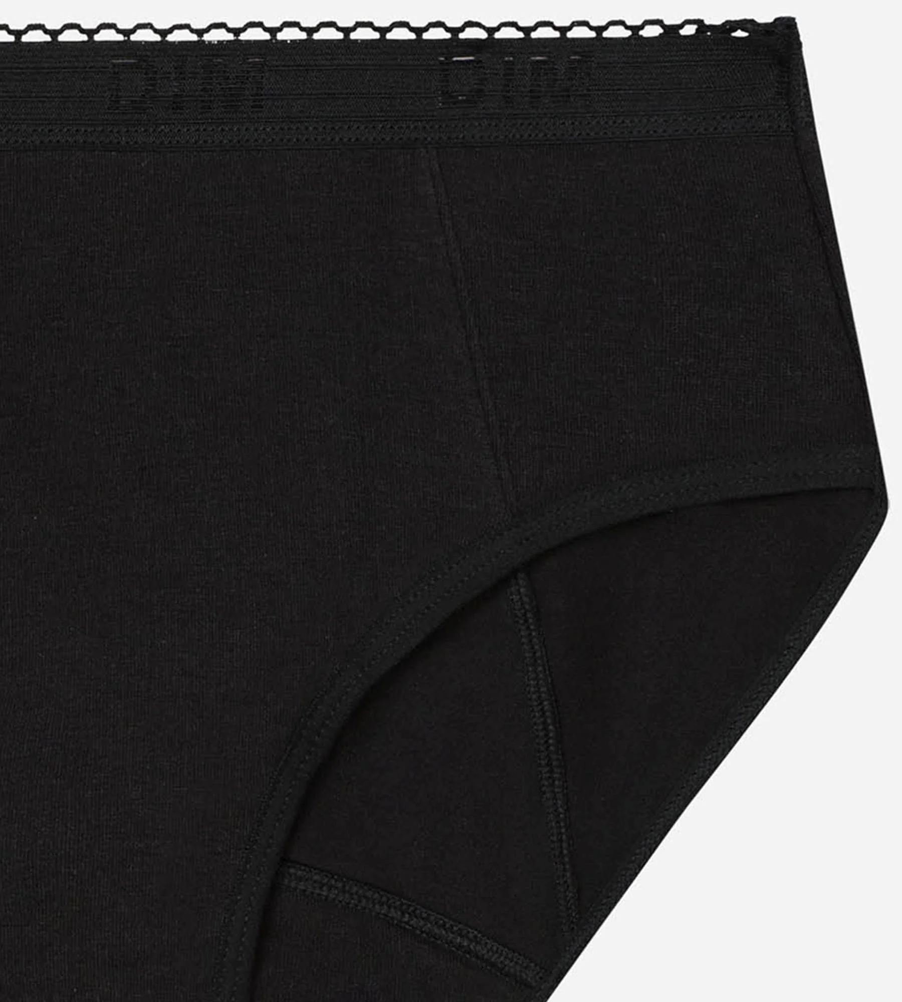 Shorty menstruel coton bio Noir Flux très abondant Dim Protect - Image 3