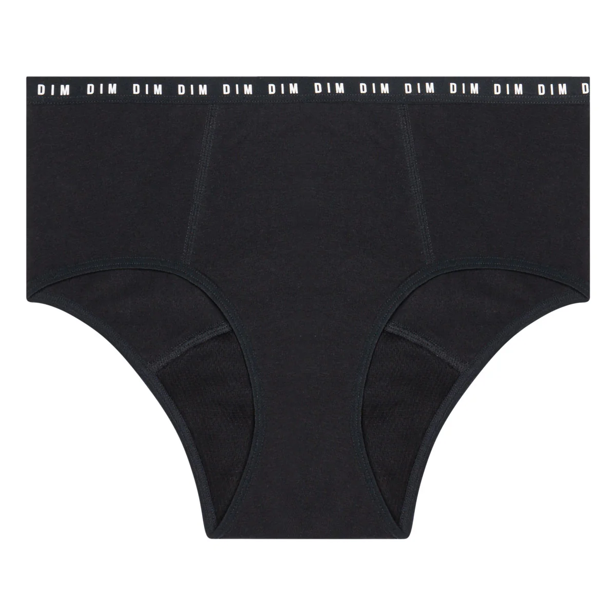 Shorty menstruel lavable en coton bio noir Flux moyen Dim Protect - Image 3