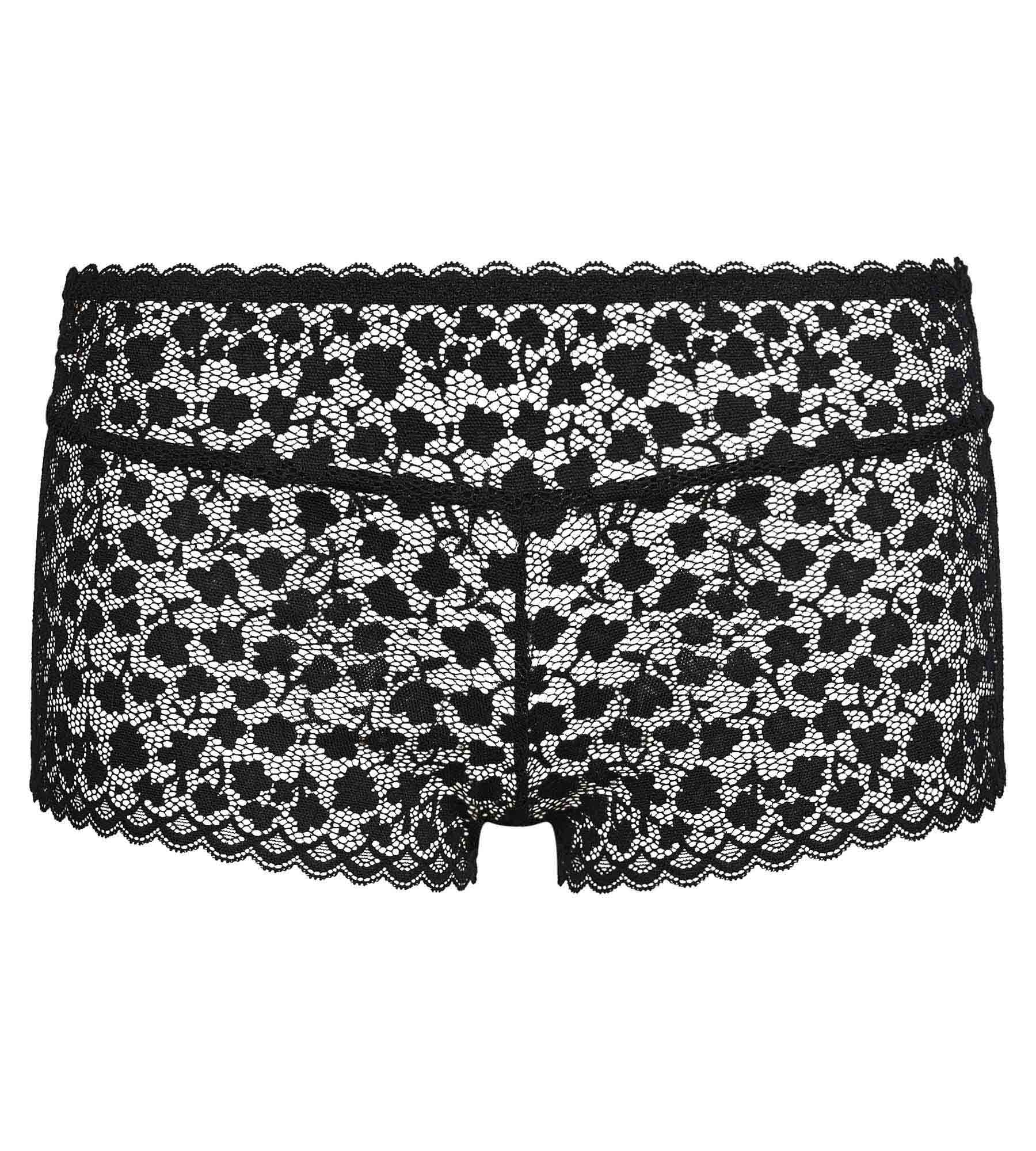 Shorty pour femme en dentelle florale Noire Daisy Lace - Image 5
