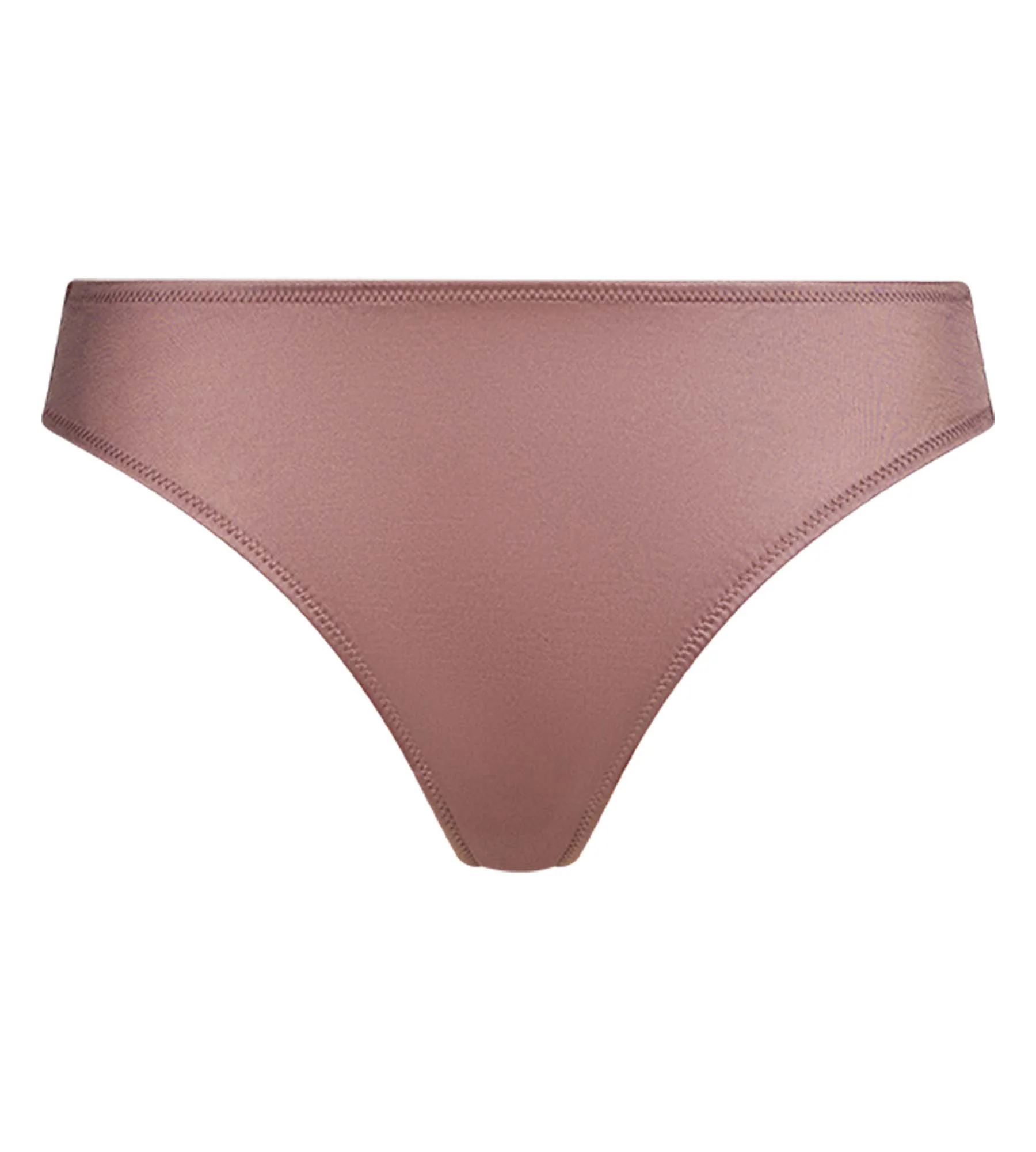 Slip brésilien femme en satin et dentelle florale Marron Chocolove - Image 5
