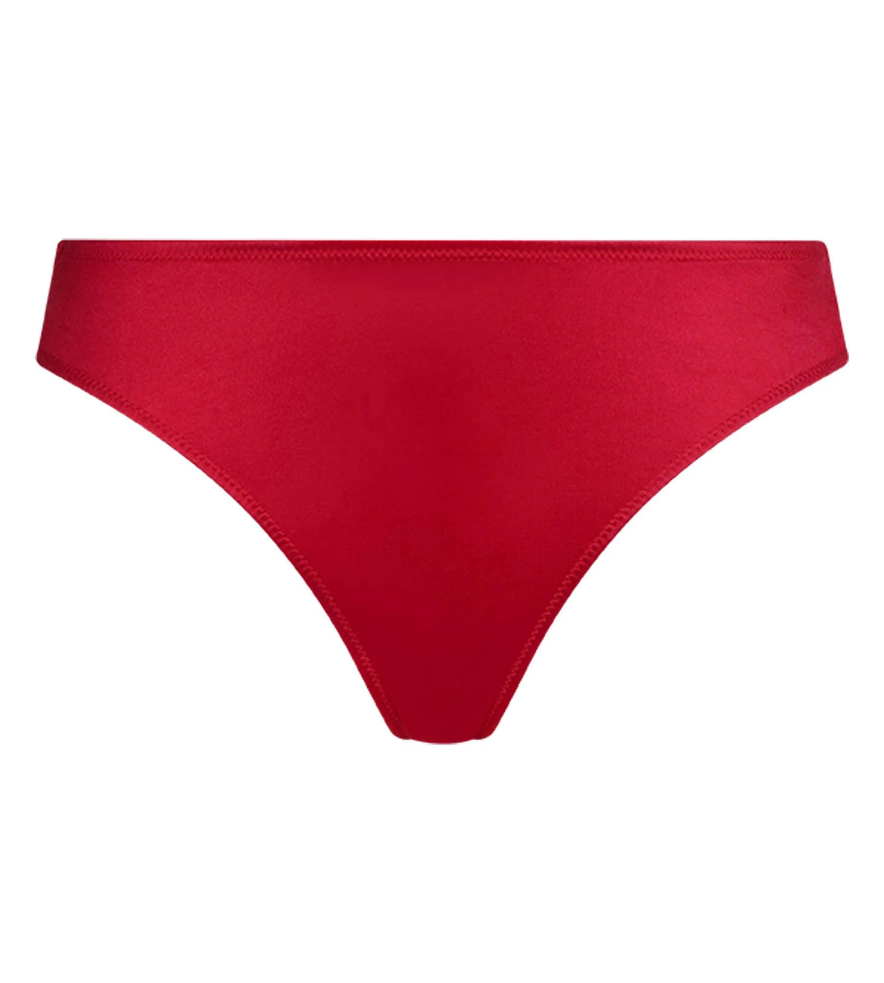 Slip brésilien femme en satin et dentelle florale Rouge Chocolove - Image 5
