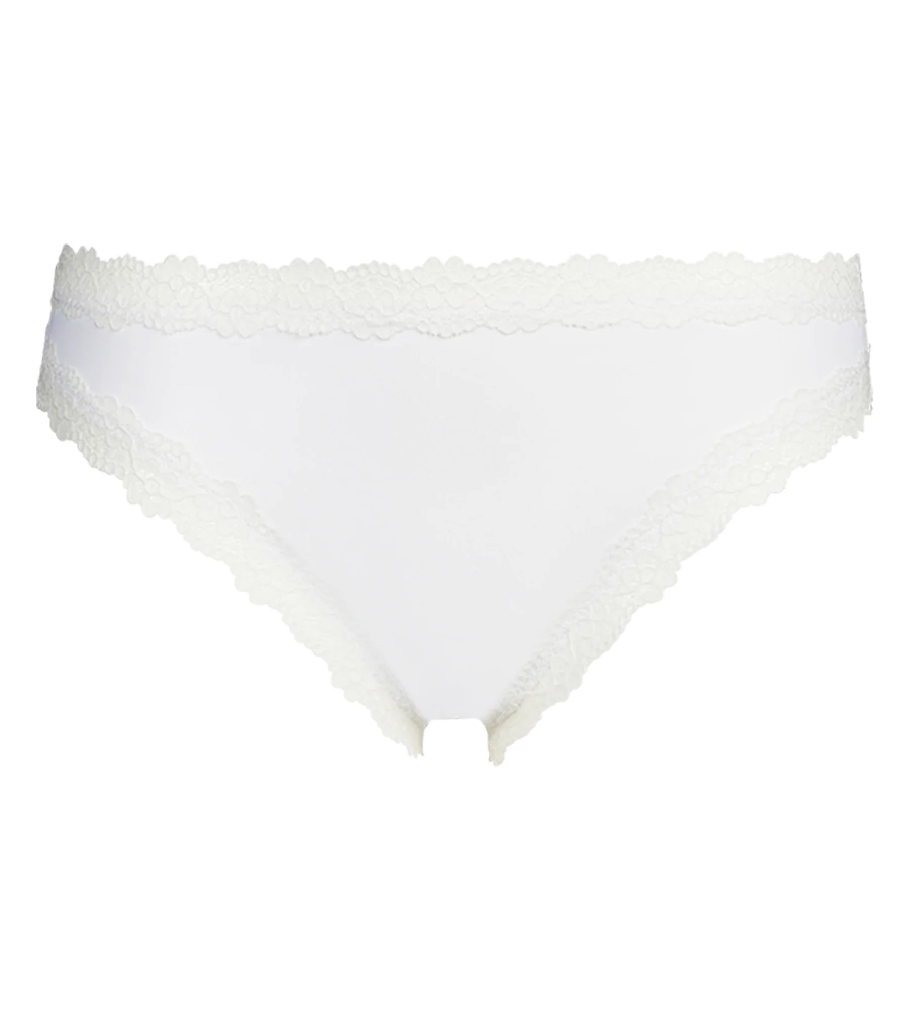 Slip brésilien femme invisible en microfibre et dentelle Blanc Dim - Image 5