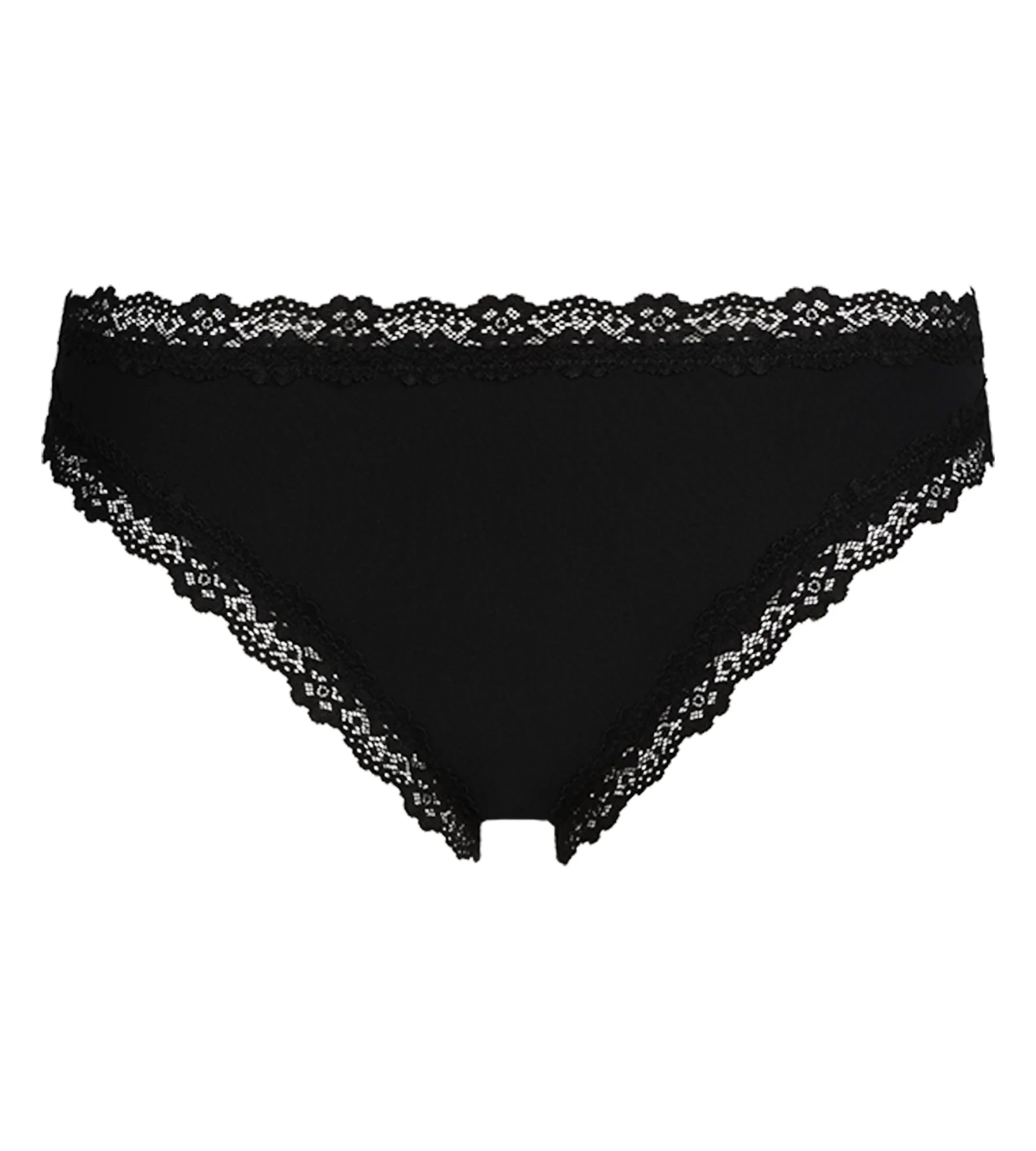 Slip brésilien femme invisible en microfibre et dentelle Noir Dim - Image 5