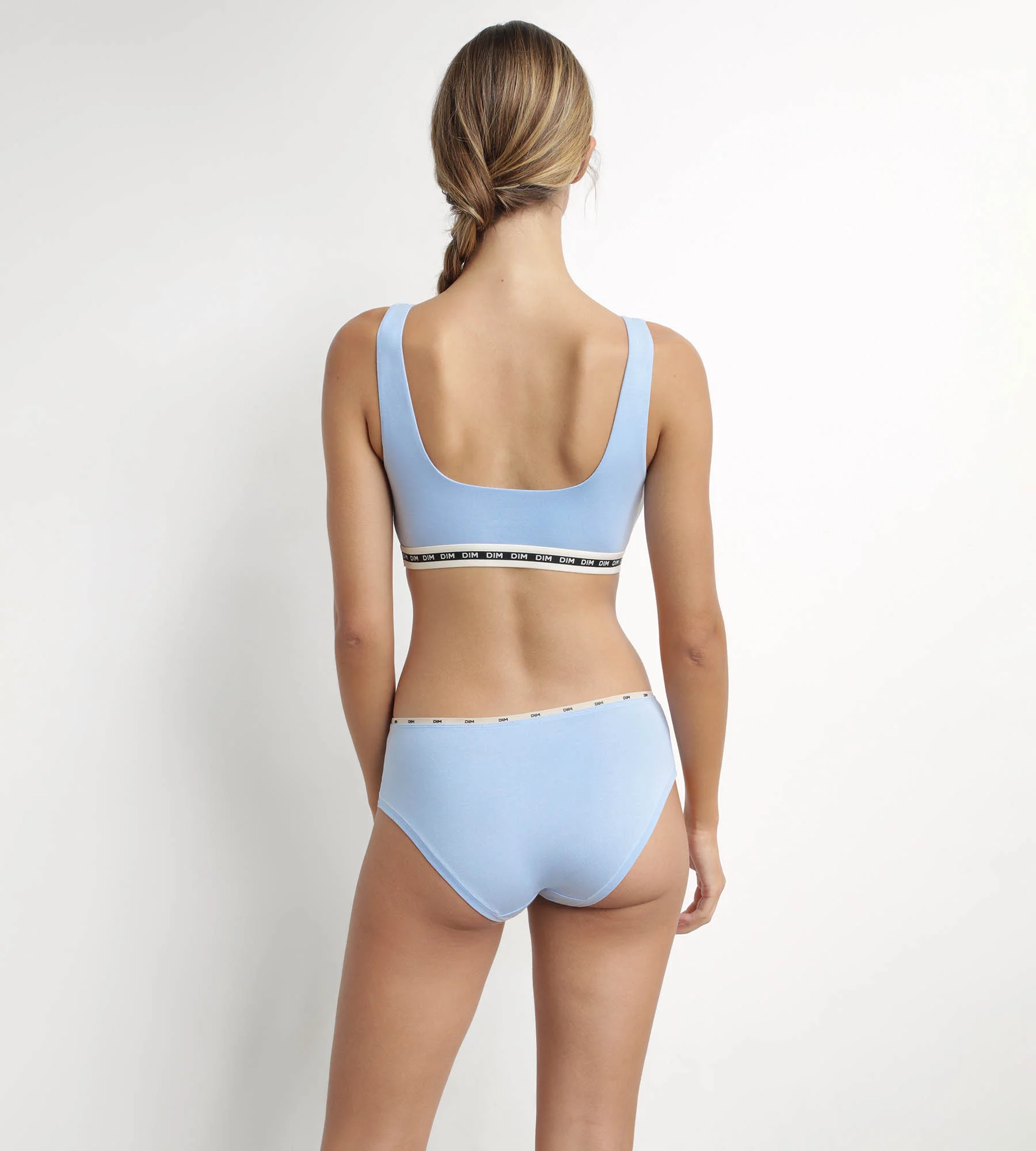 Slip femme en coton modal Bleu à fine ceinture Dim Icons Essentiel - Image 4