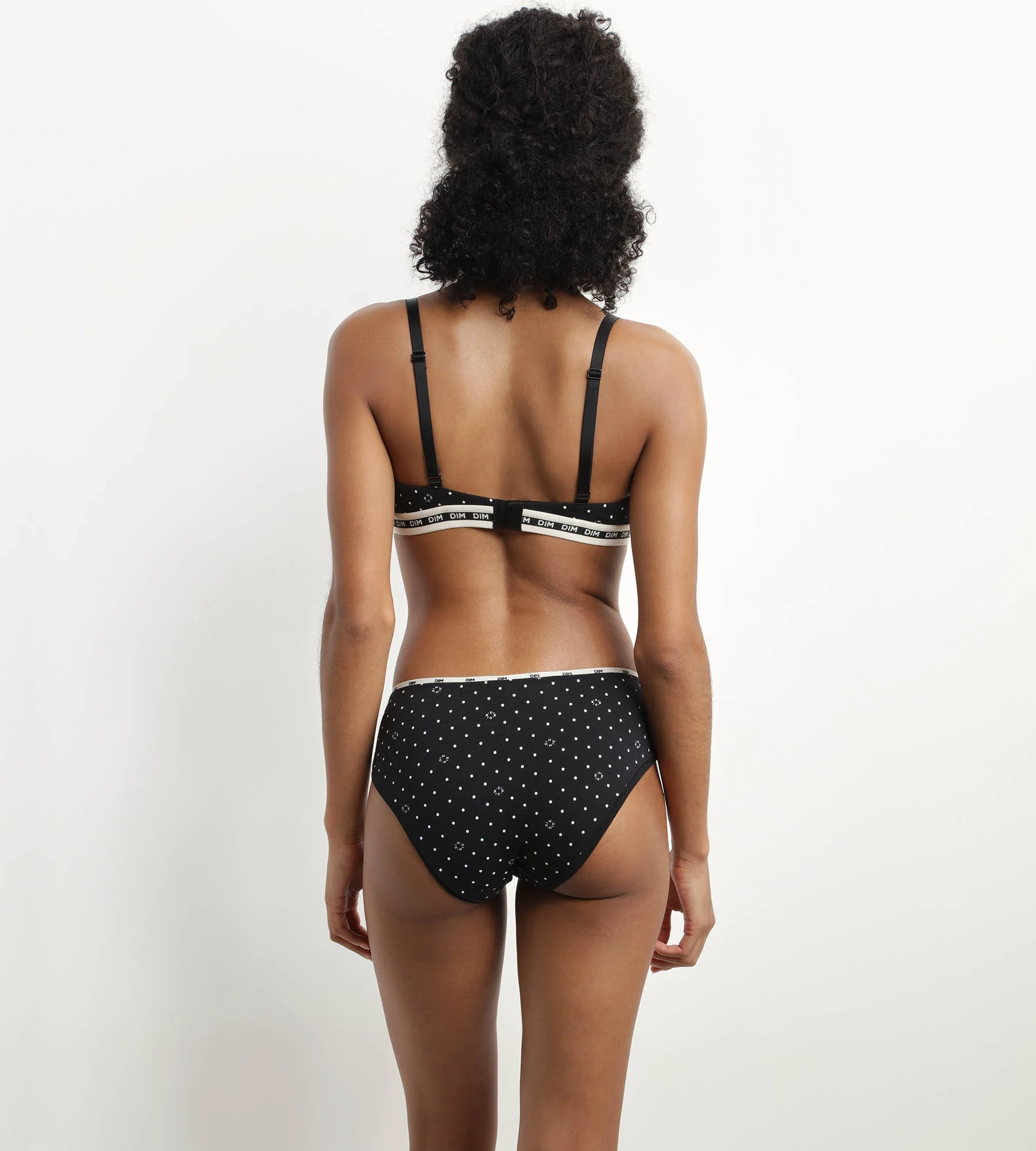 Slip femme en coton modal Noir à motif logo Dim Icons Essentiel - Image 4
