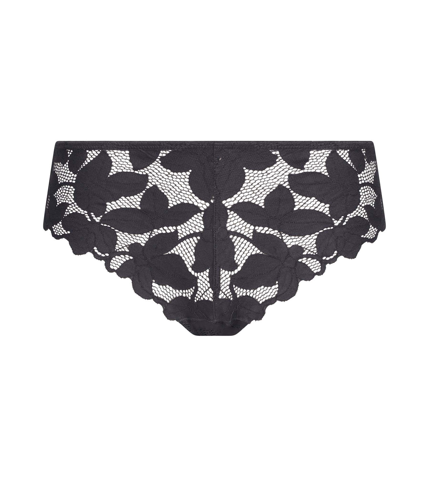 Slip femme en dentelle à grosses fleurs Gris Granit Dim Lacy - Image 5