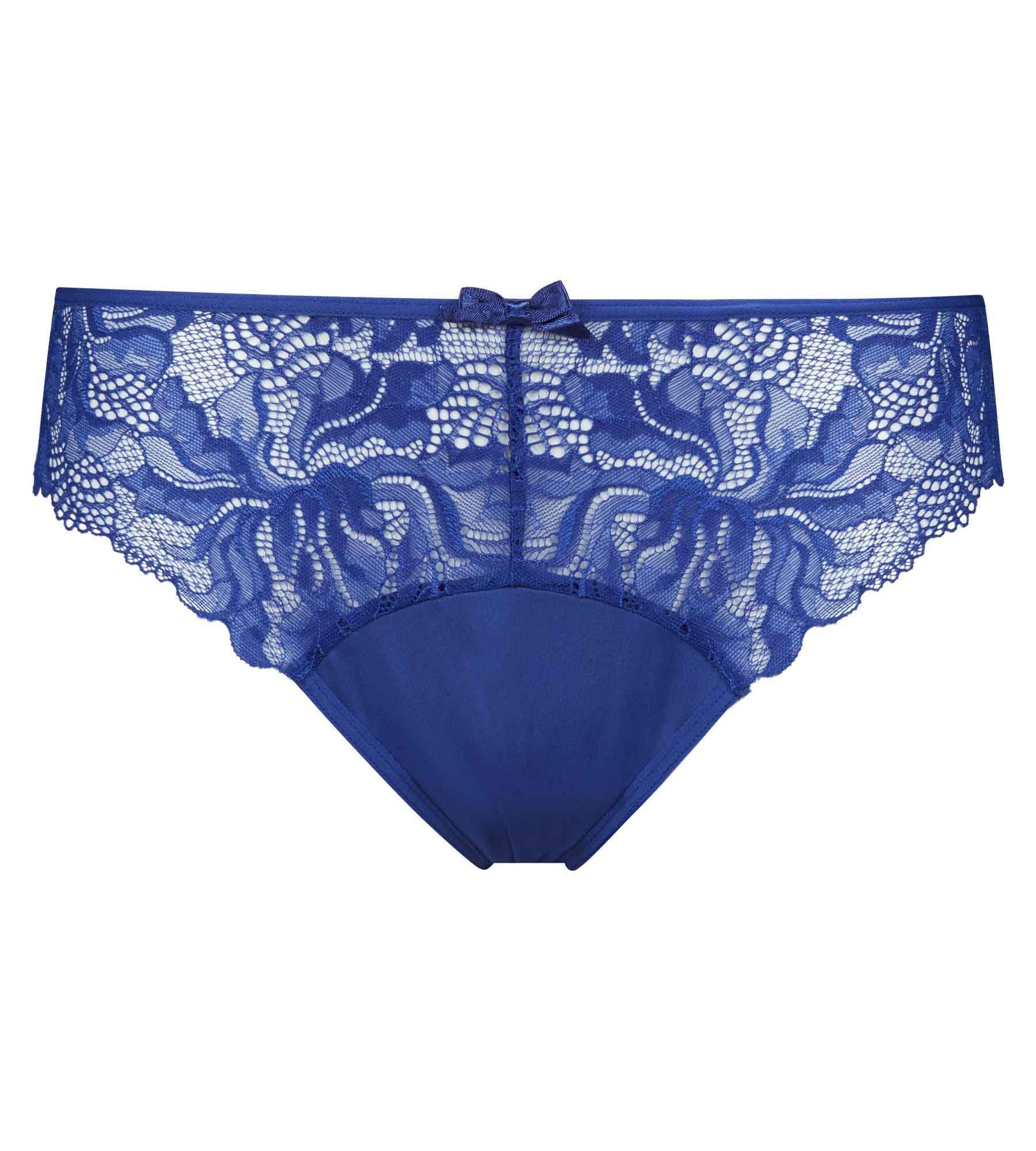 Slip femme en dentelle et microfibre Bleu Stella Generous Essentiel - Image 5