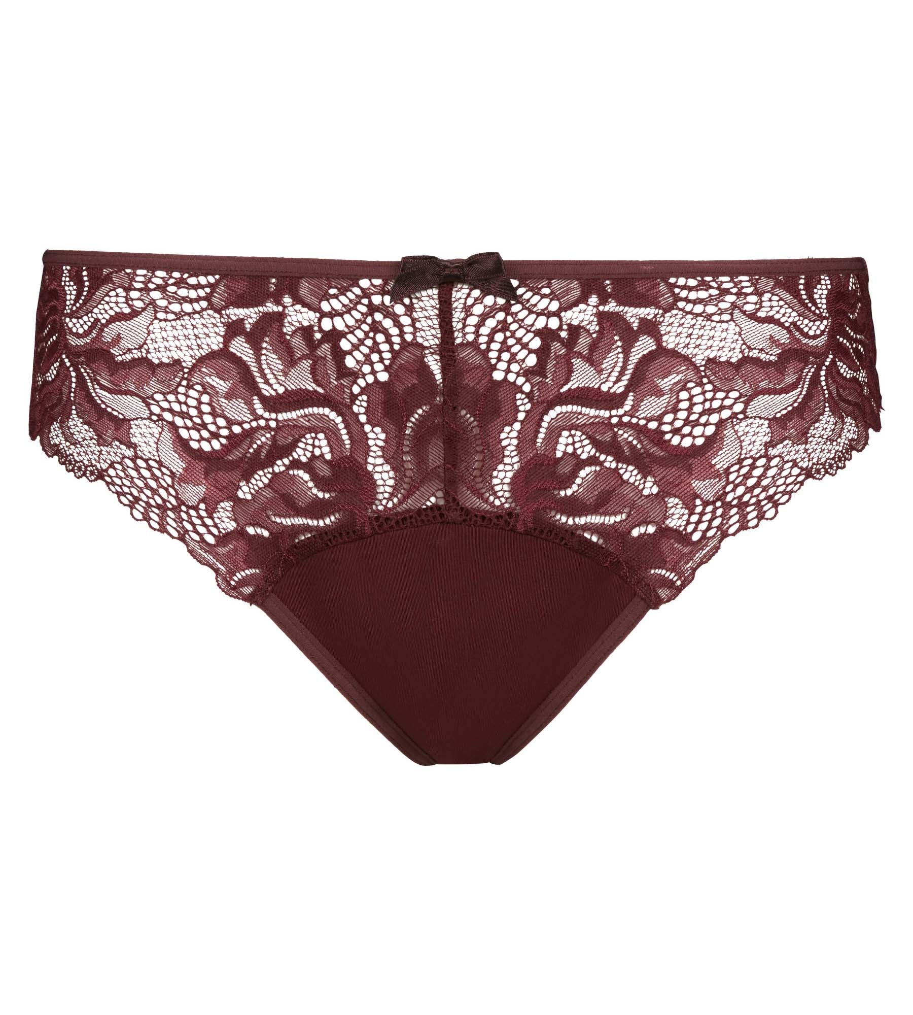 Slip femme en dentelle et microfibre Rubis Foncé Generous Essentiel - Image 5
