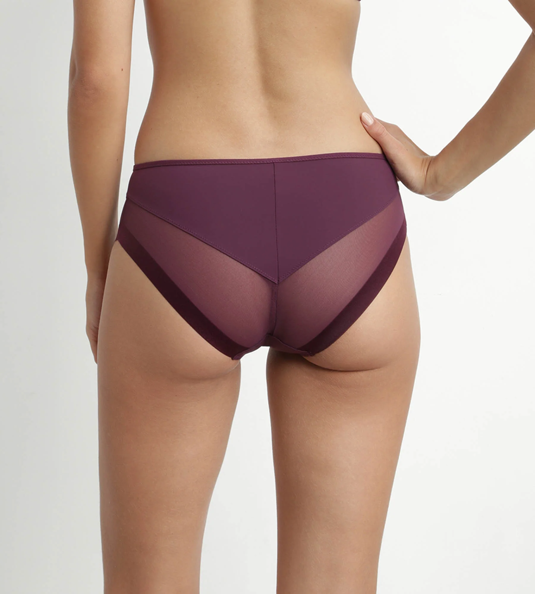Slip femme en microfibre et tulle Prune Dim Generous - Image 2