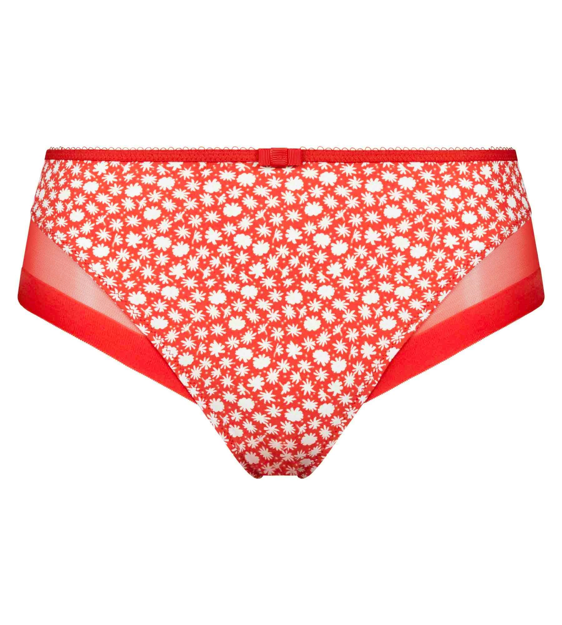 Slip femme en microfibre et tulle Rouge à fleurs Generous - Image 5