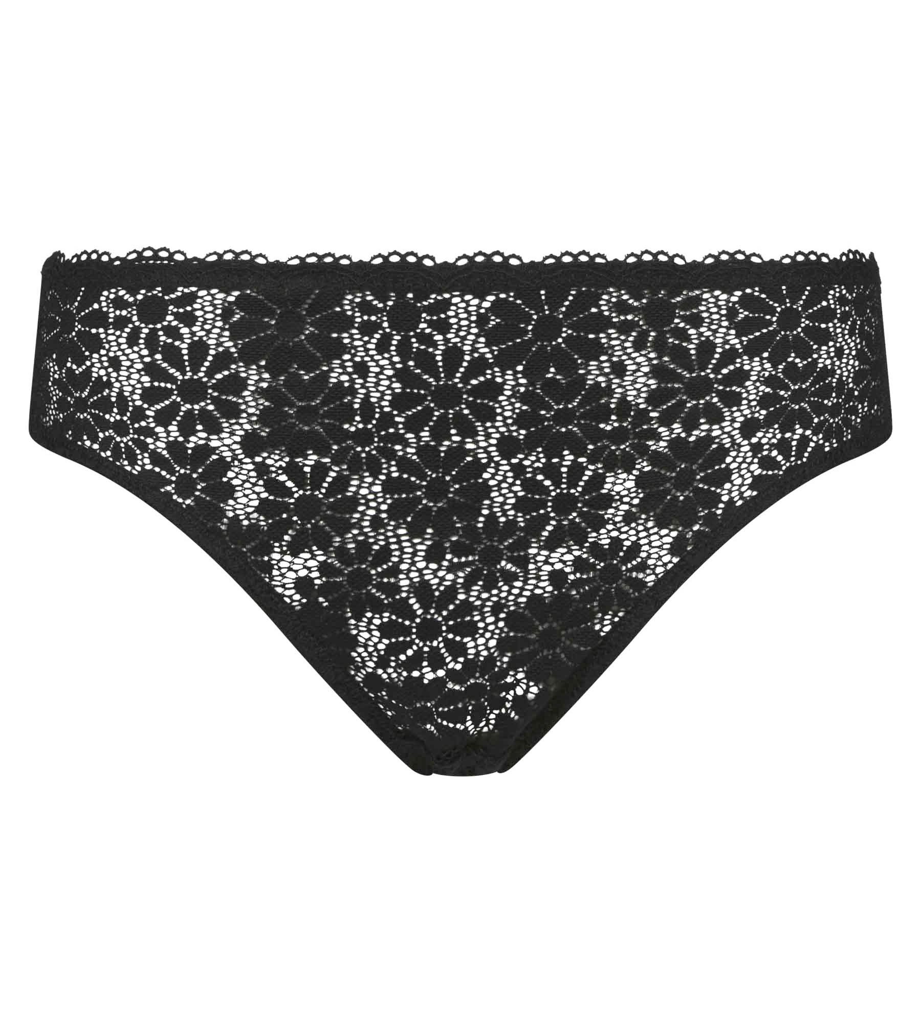 Slip femme en tulle et dentelle fleurie Noir Generous Édition Limitée - Image 5