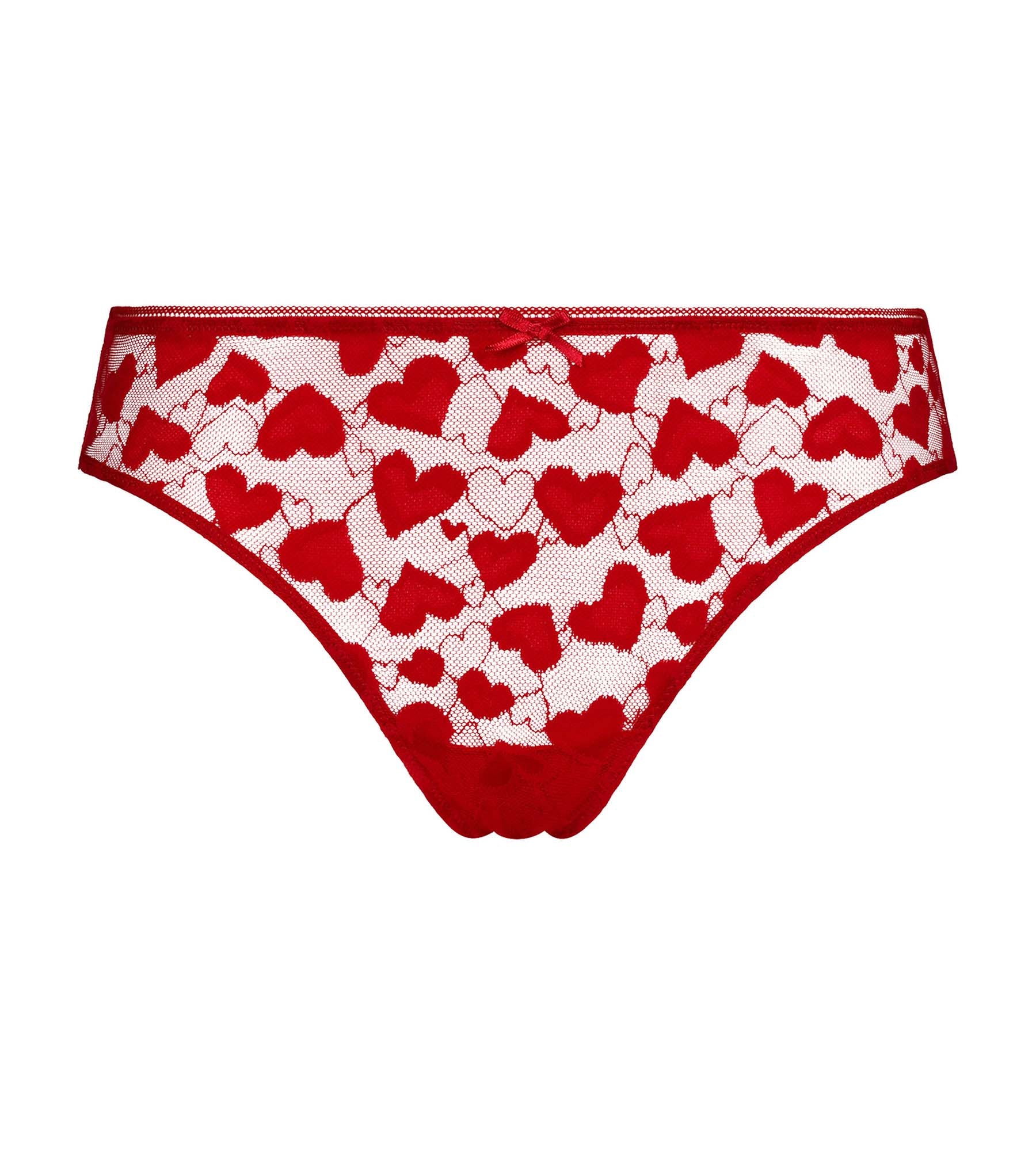Slip femme en tulle rouge à motifs romantiques Dim Coeur - Image 5