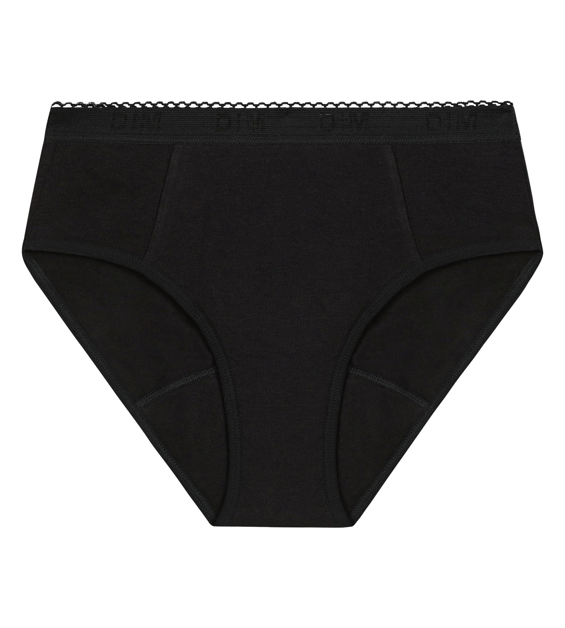 Slip menstruel fille coton bio Noir Flux très abondant Dim My Protect - Image 3