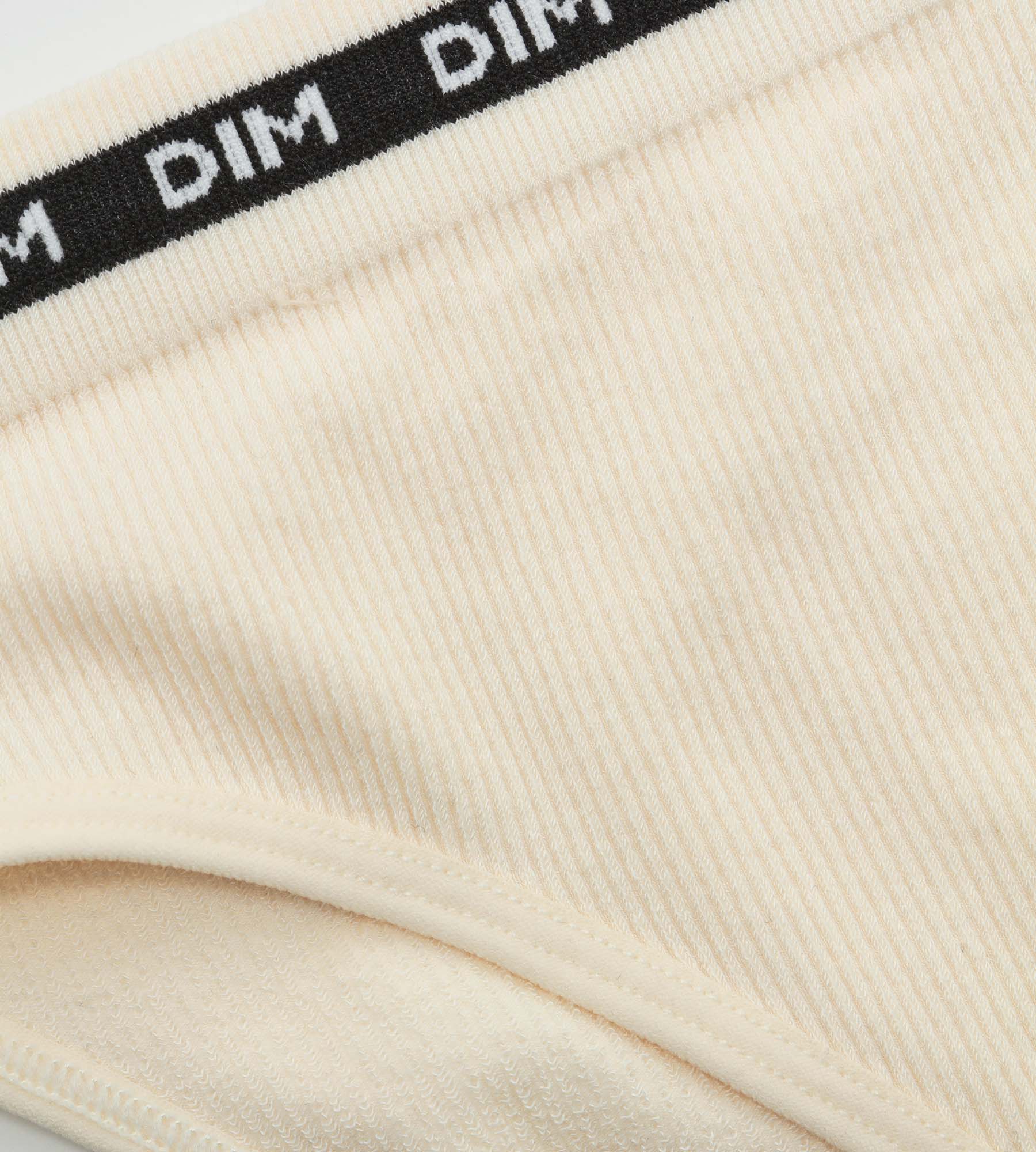 Slip pour fille en tissu côtelé Beige à ceinture noire Dim Icons - Image 3