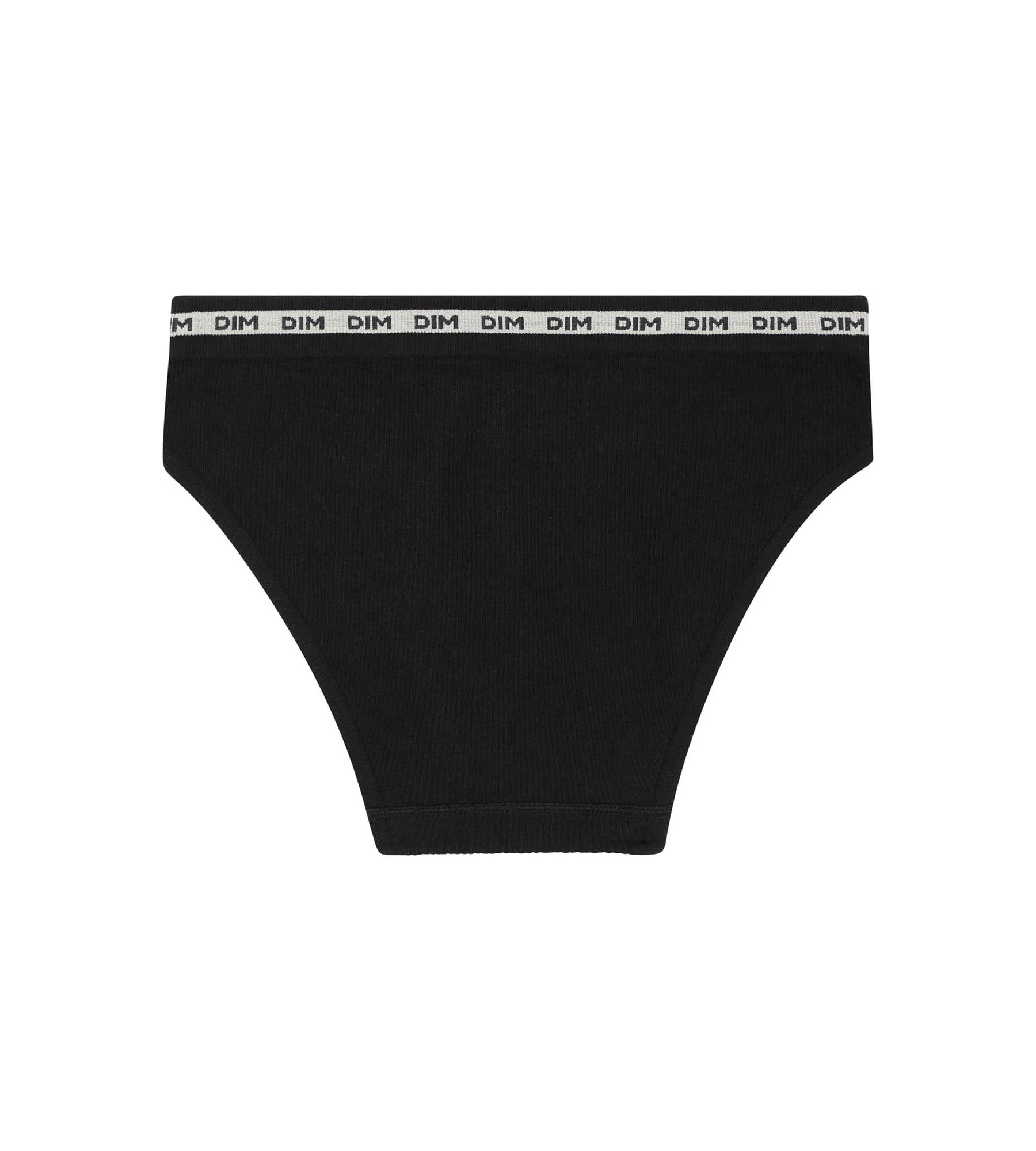 Slip pour fille en tissu côtelé Noir à ceinture beige Dim Icons - Image 2