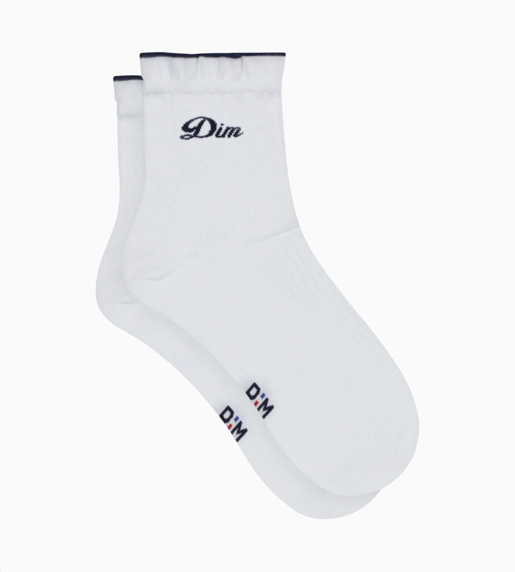 Socquettes femme en coton Blanc signature Dim brodé Madame Dim - Image 2