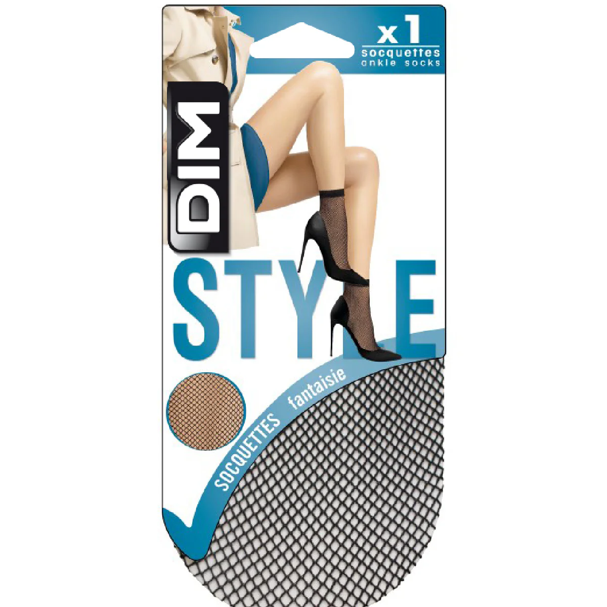 Socquettes noires en résille pour femme Style - Image 2