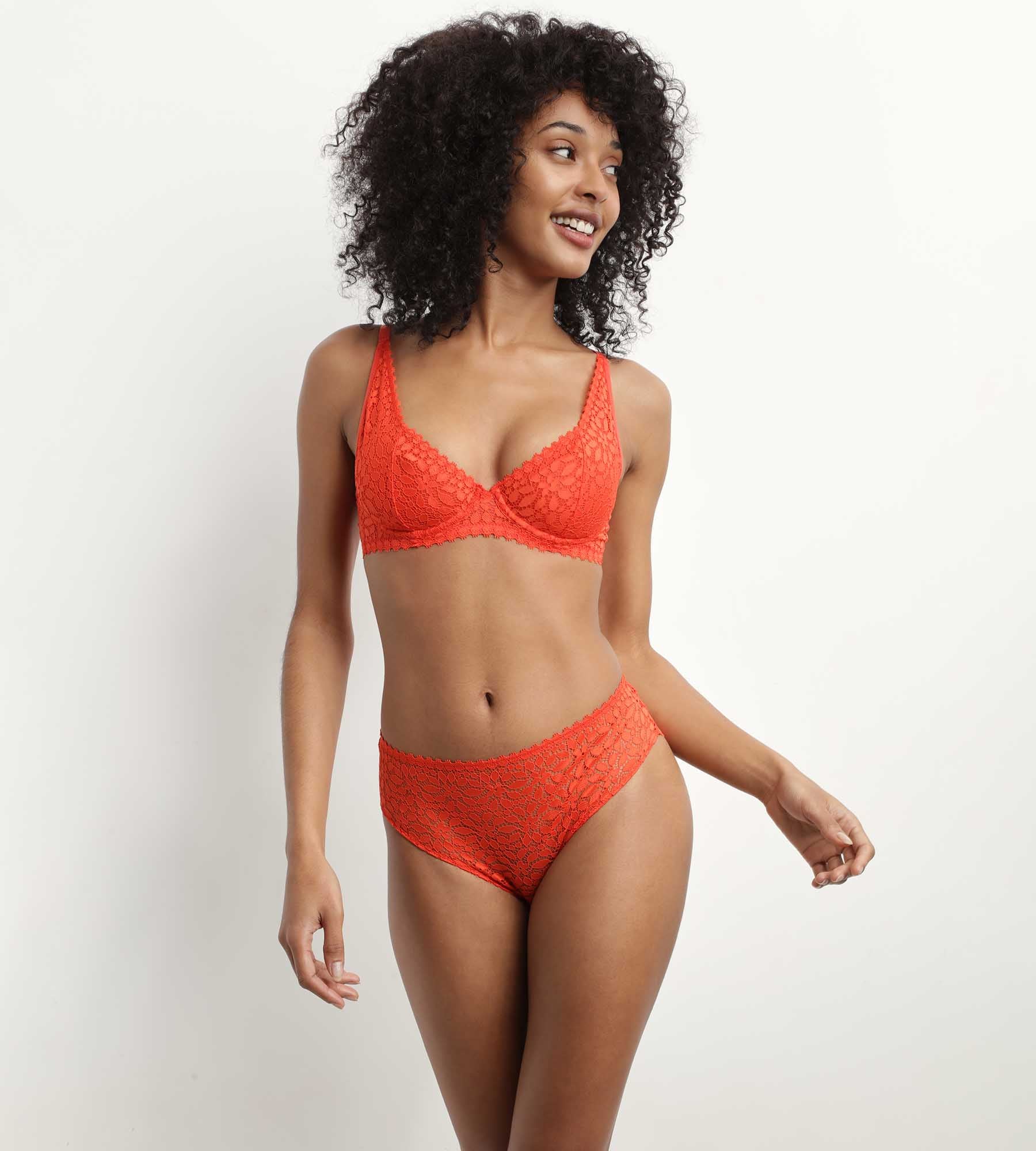 Soutien-gorge à armatures en dentelle florale Rouge Feu Daily Dentelle - Image 3