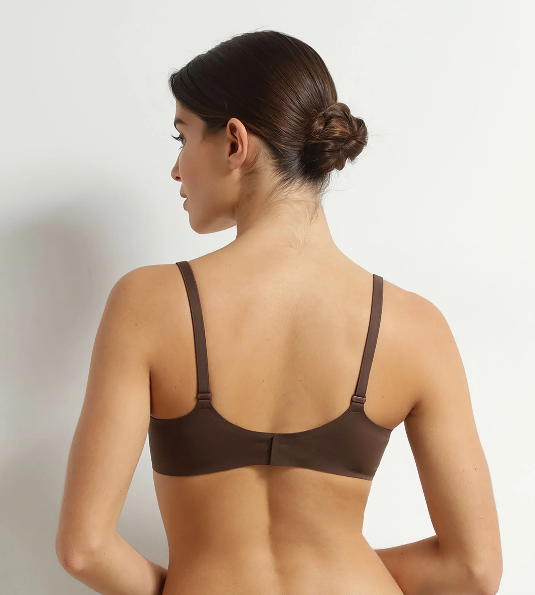 Soutien-gorge à armatures en microfibre Marron Dim Invisible - Image 2
