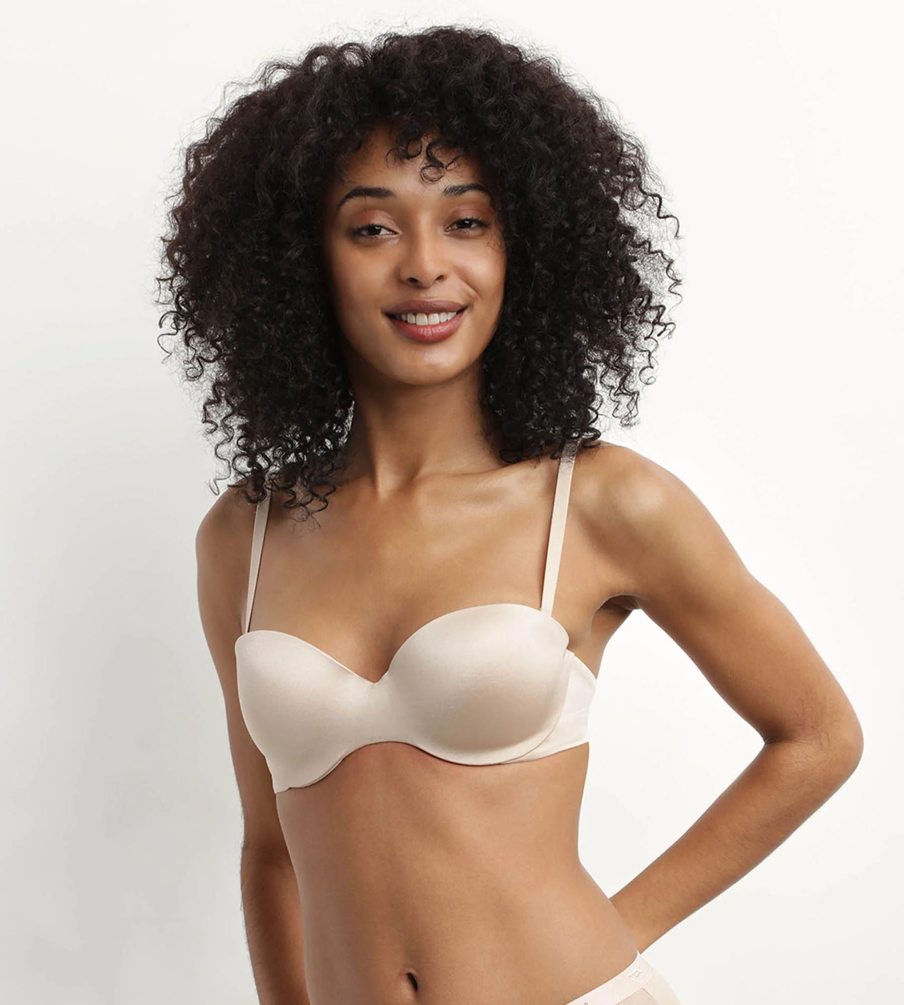 Soutien-gorge bandeau à bretelles amovibles en microfibre nude Dim - Image 2