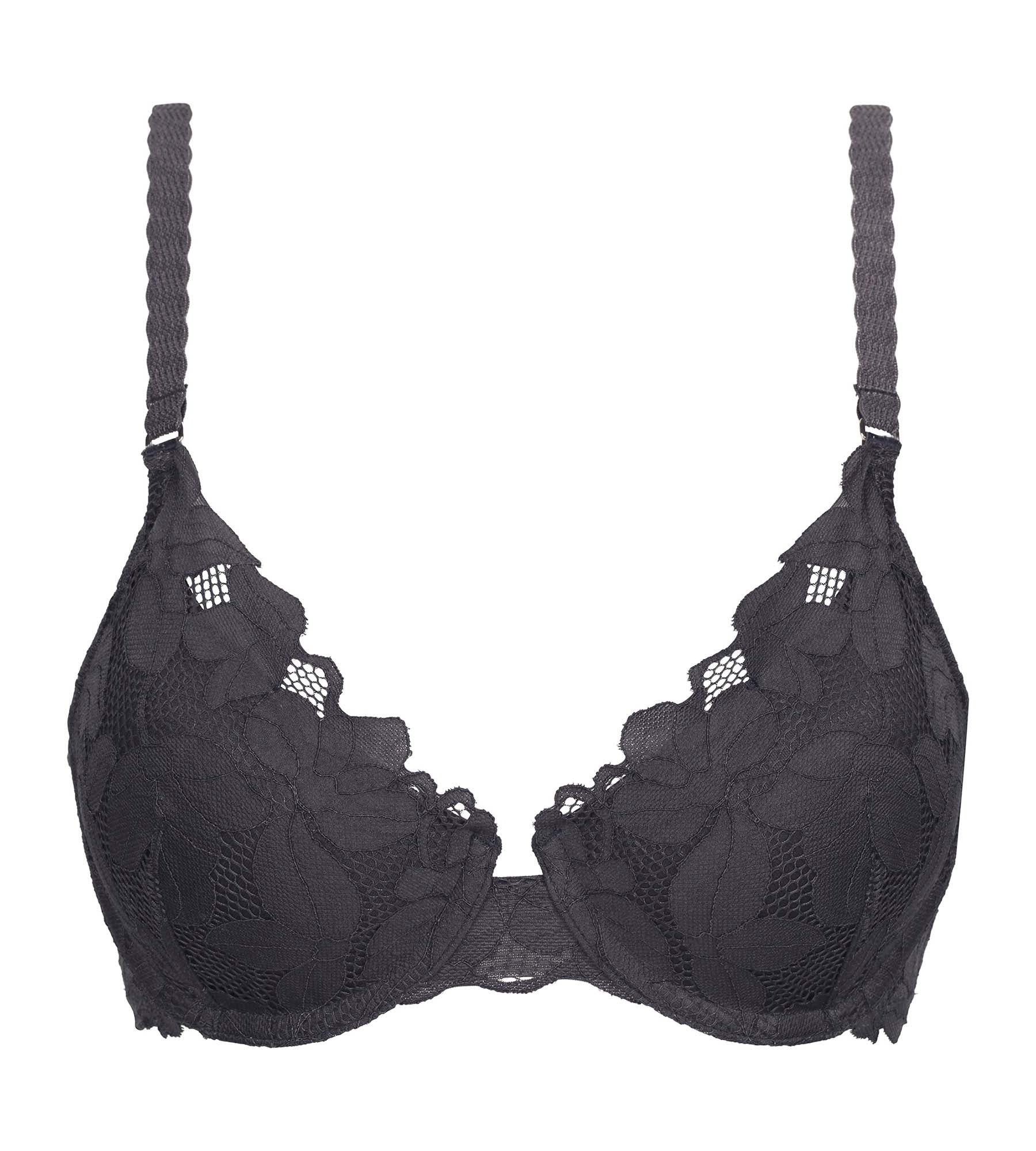 Soutien-gorge corbeille à armatures en dentelle florale Gris Dim Lacy - Image 5