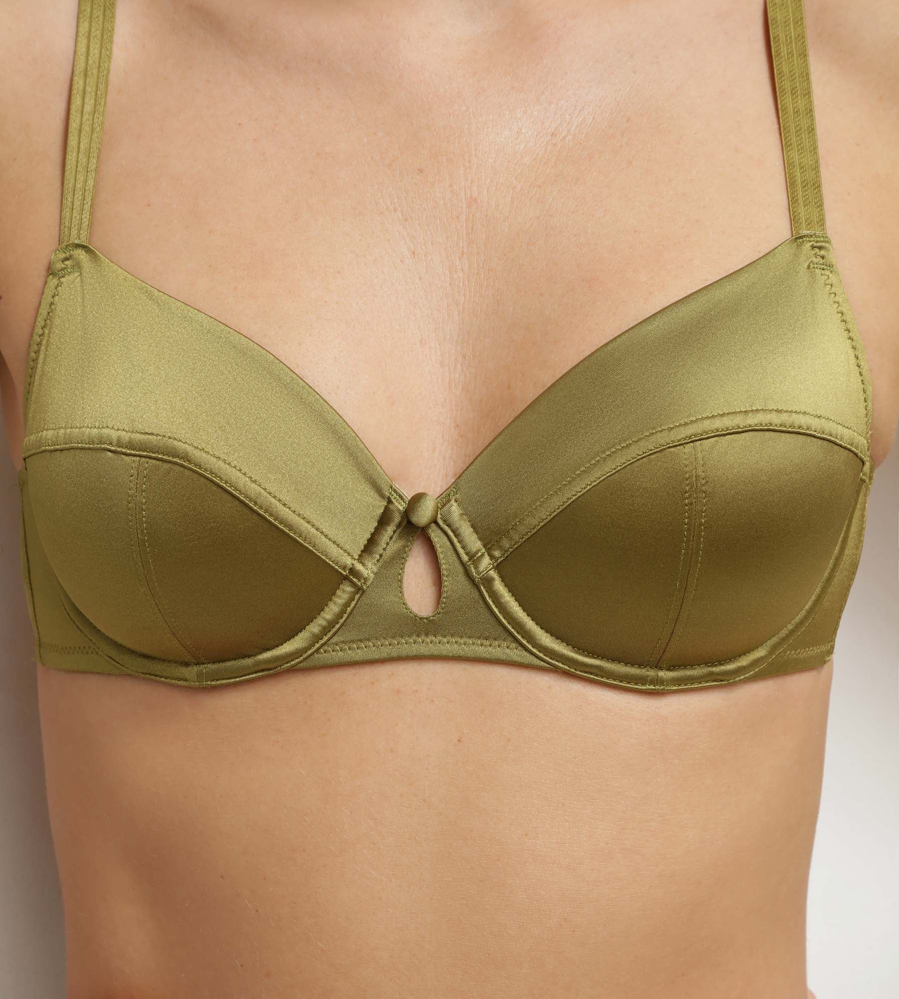 Soutien-gorge corbeille à armatures Vert Kaki Silk Radiance - Image 6