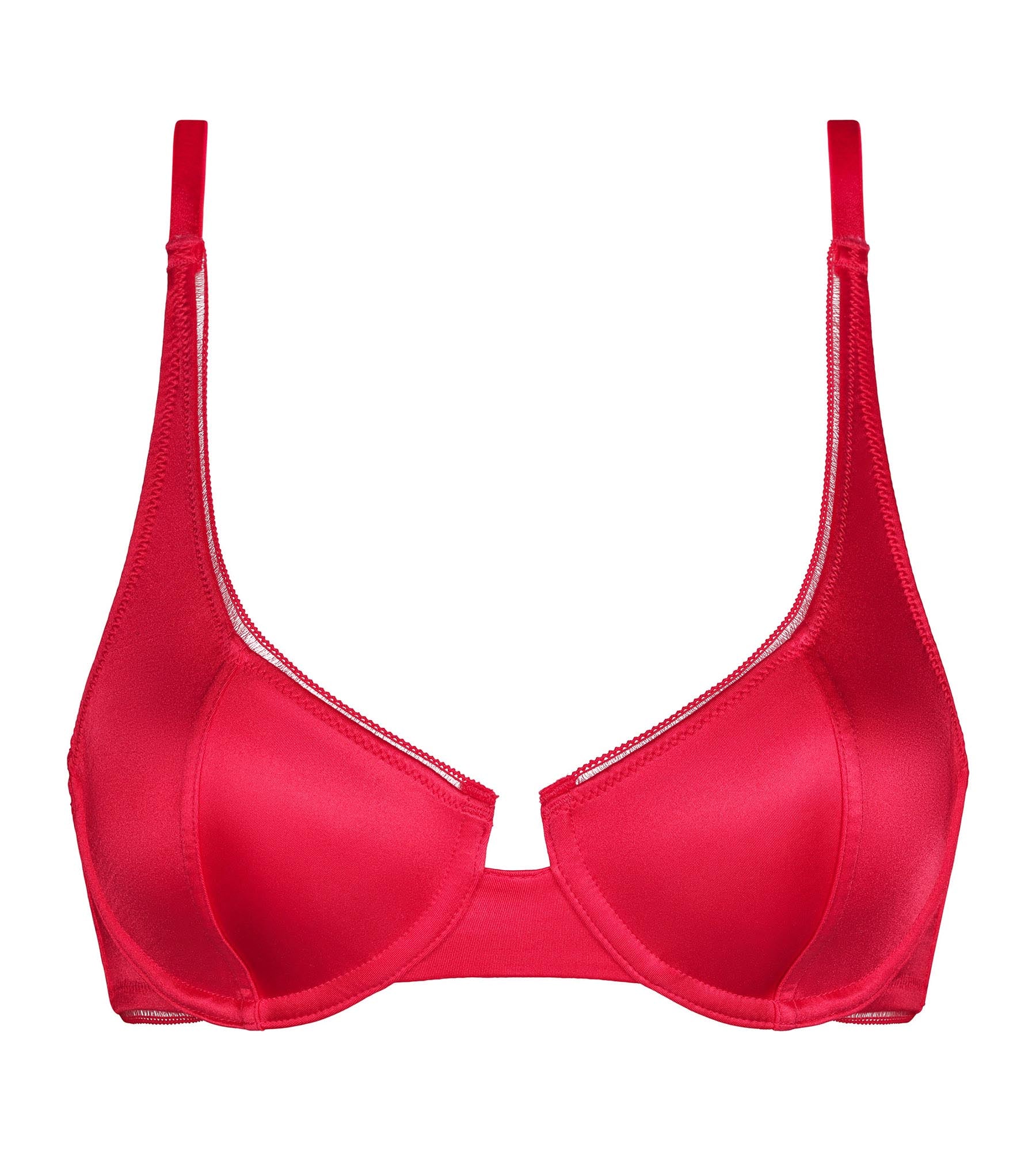 Soutien-gorge corbeille en microfibre satinée Rouge Dim Chéri - Image 5