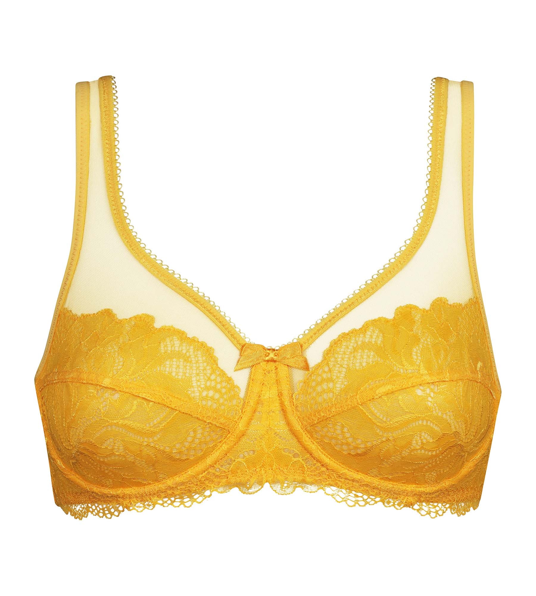 Soutien-gorge emboîtant en dentelle Jaune Dim Generous Essentiel - Image 5