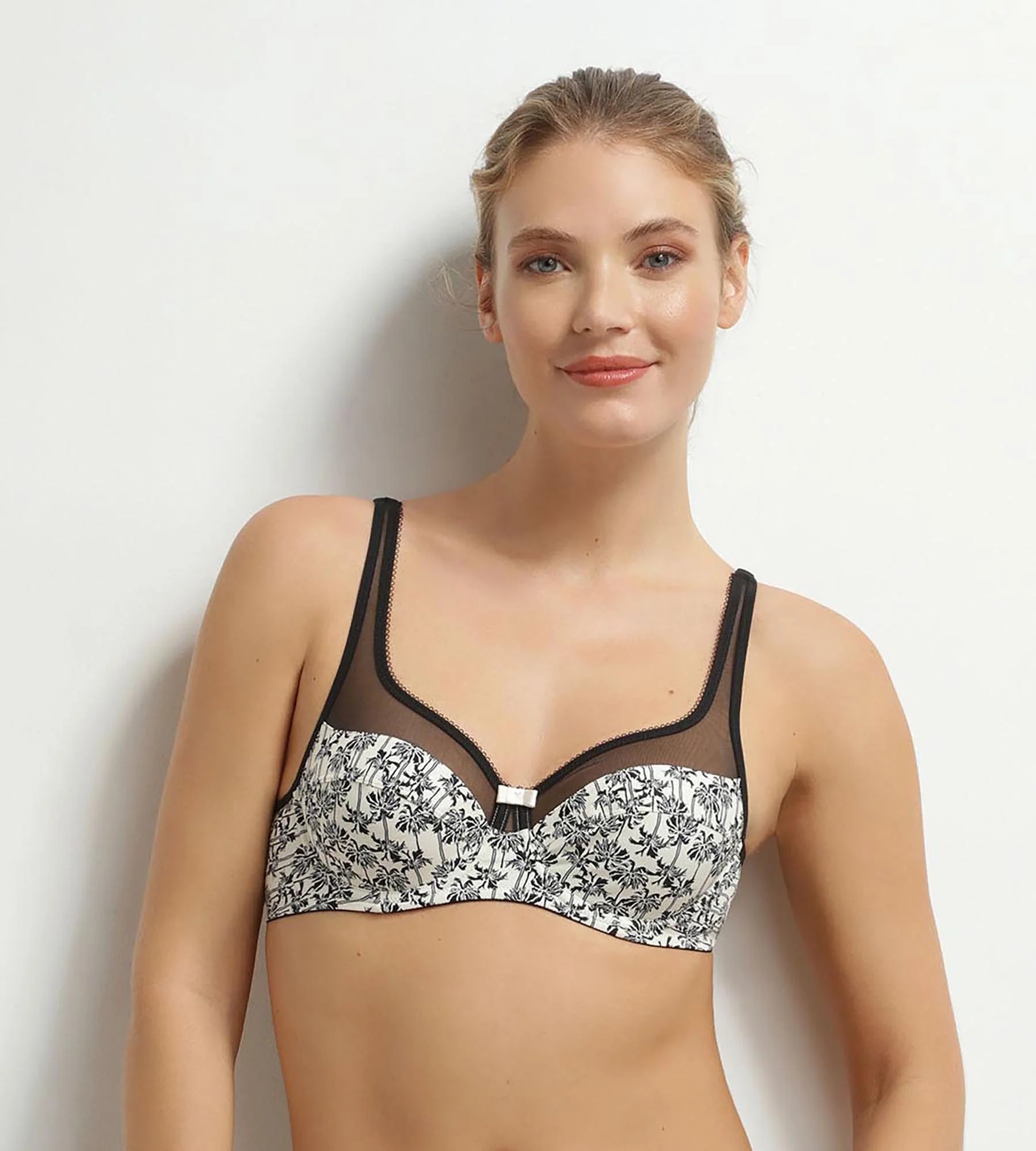 Soutien-gorge emboîtant en microfibre et tulle à palmiers Generous - Image 2