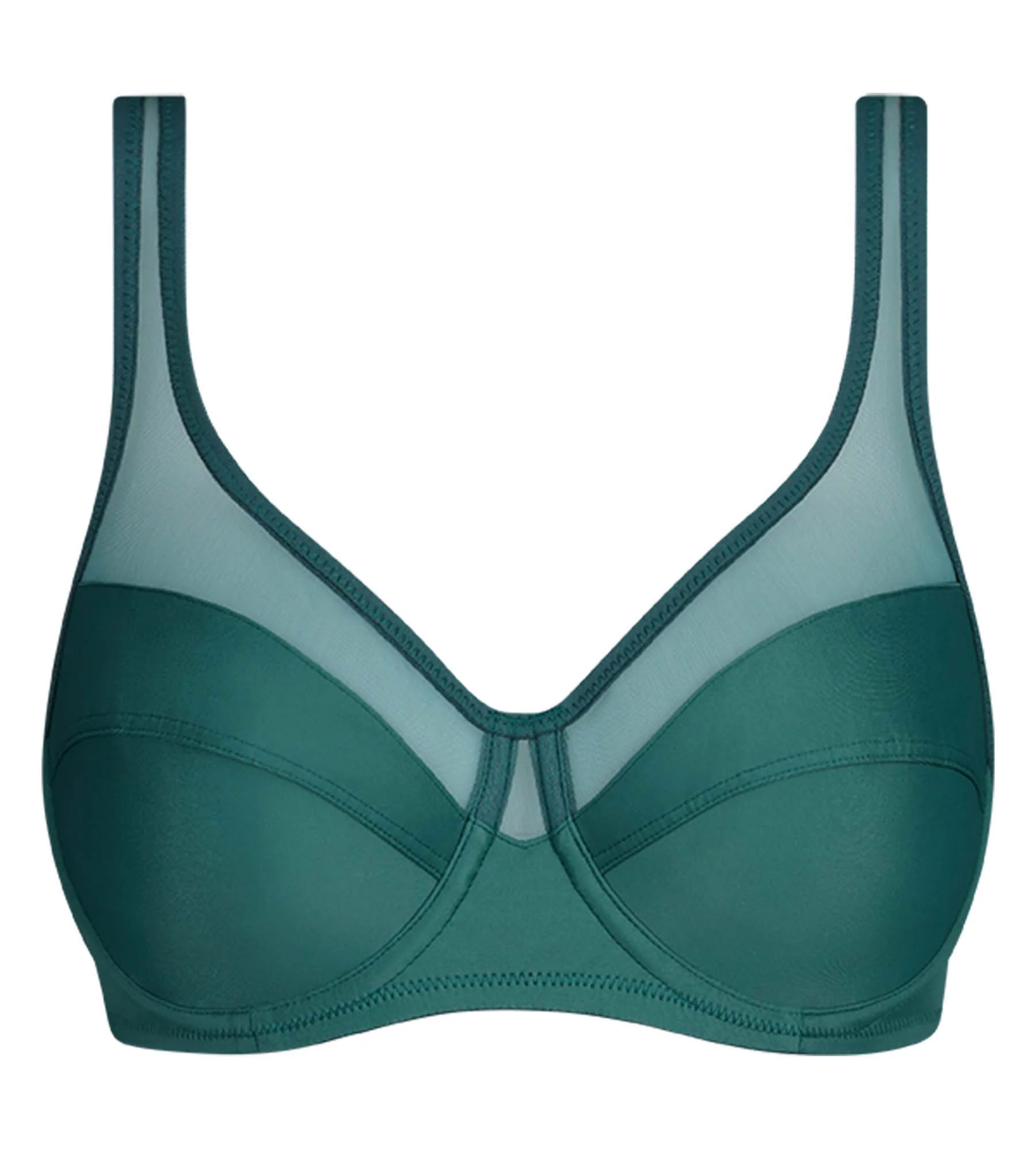 Soutien-gorge emboîtant en microfibre et tulle Vert Émeraude Generous - Image 6