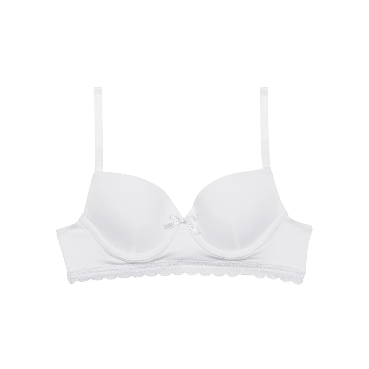 Soutien-gorge fille à coques moulées en coton stretch Blanc Dim Trendy